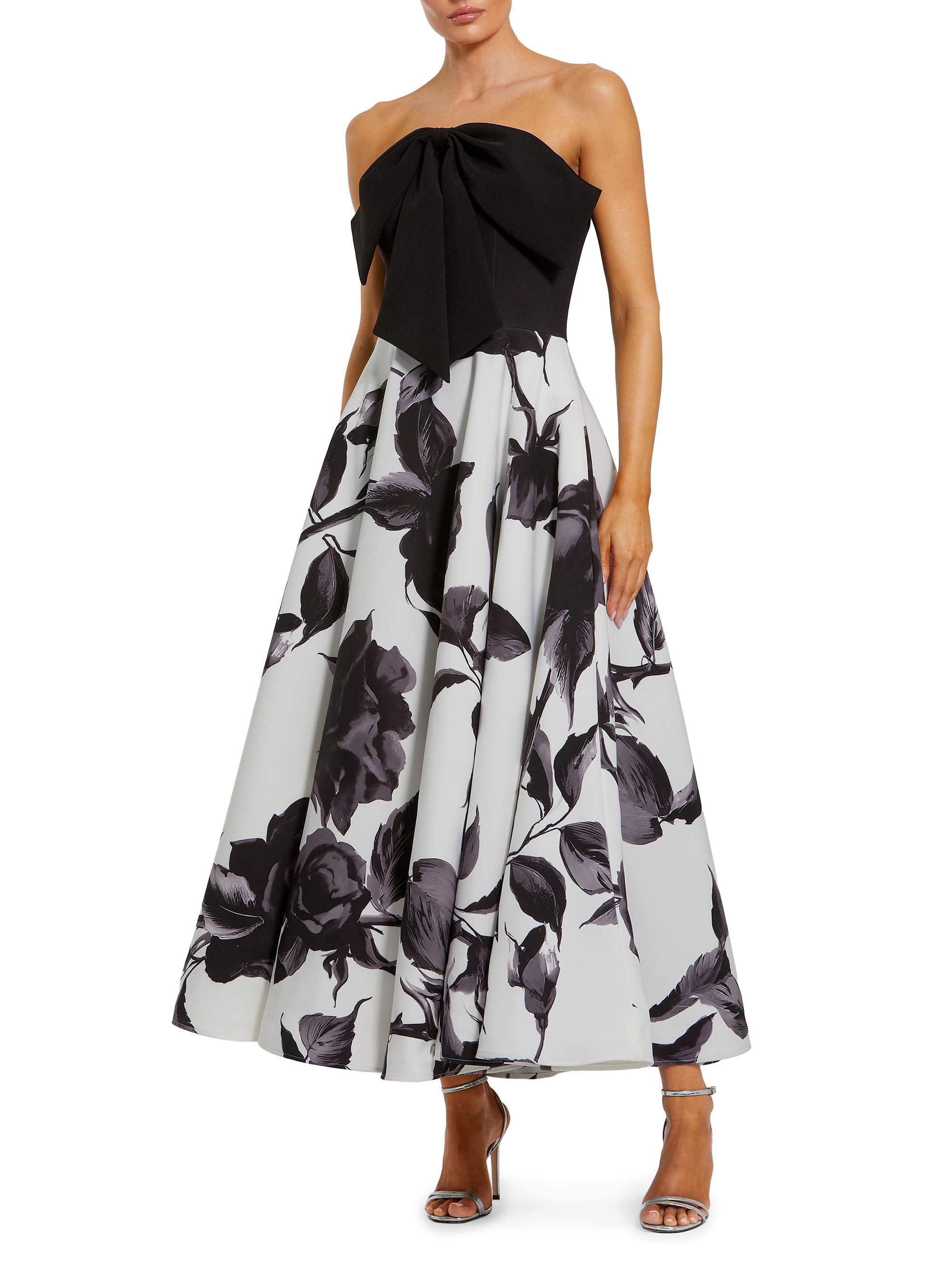Mac Duggal Women's Ieena Floral Crepe Strapless Cocktail Dress - Black Multi