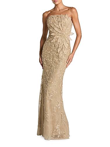 saks fifth evening dresses ave formal Saks Fifth Avenue Pastel Floral Beaded Champagne Satin 1960s Dress The ball gown of our dreams saks fifth avenue designer evening