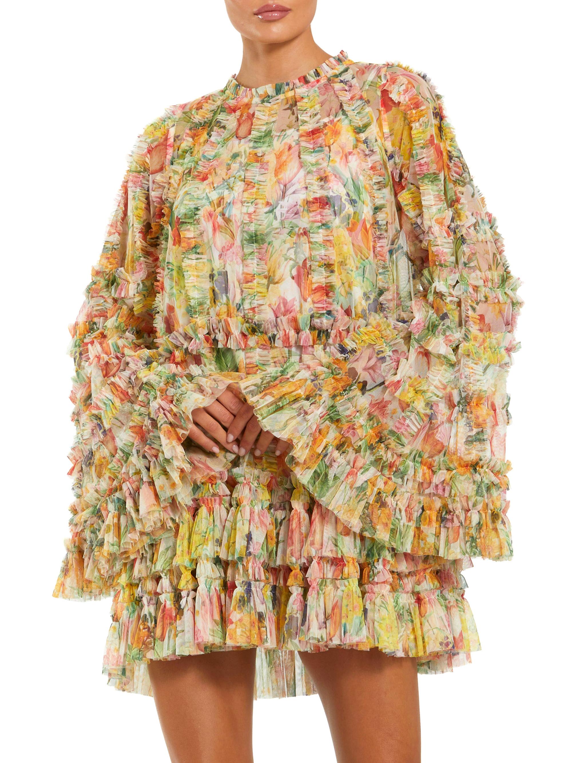 Mac Duggal Women's Cocktail Ruffled Floral Tent Dress -  Multi