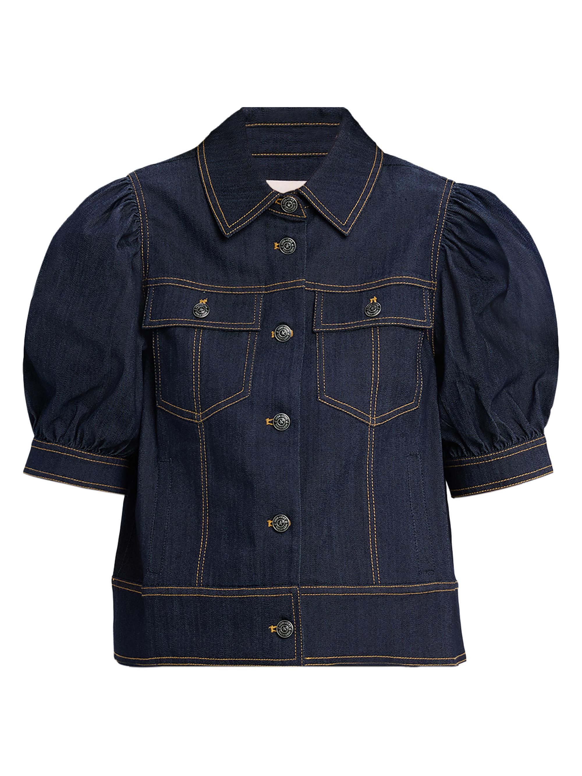 Cinq à Sept Delanie Denim Crop Jacket | Saks Fifth Avenue