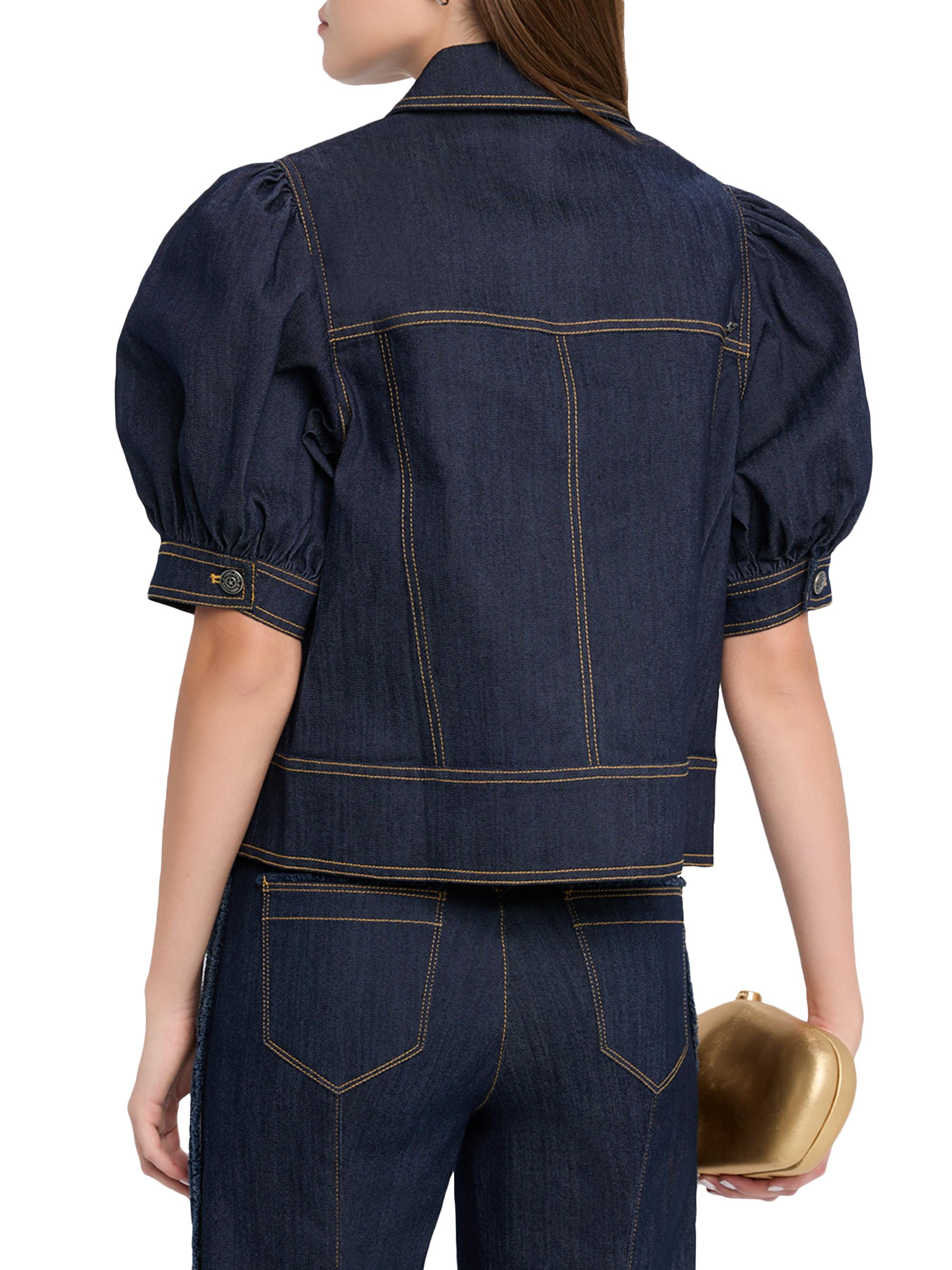 Cinq à Sept Leonie Puff-Sleeve Denim Jacket | Saks Fifth Avenue