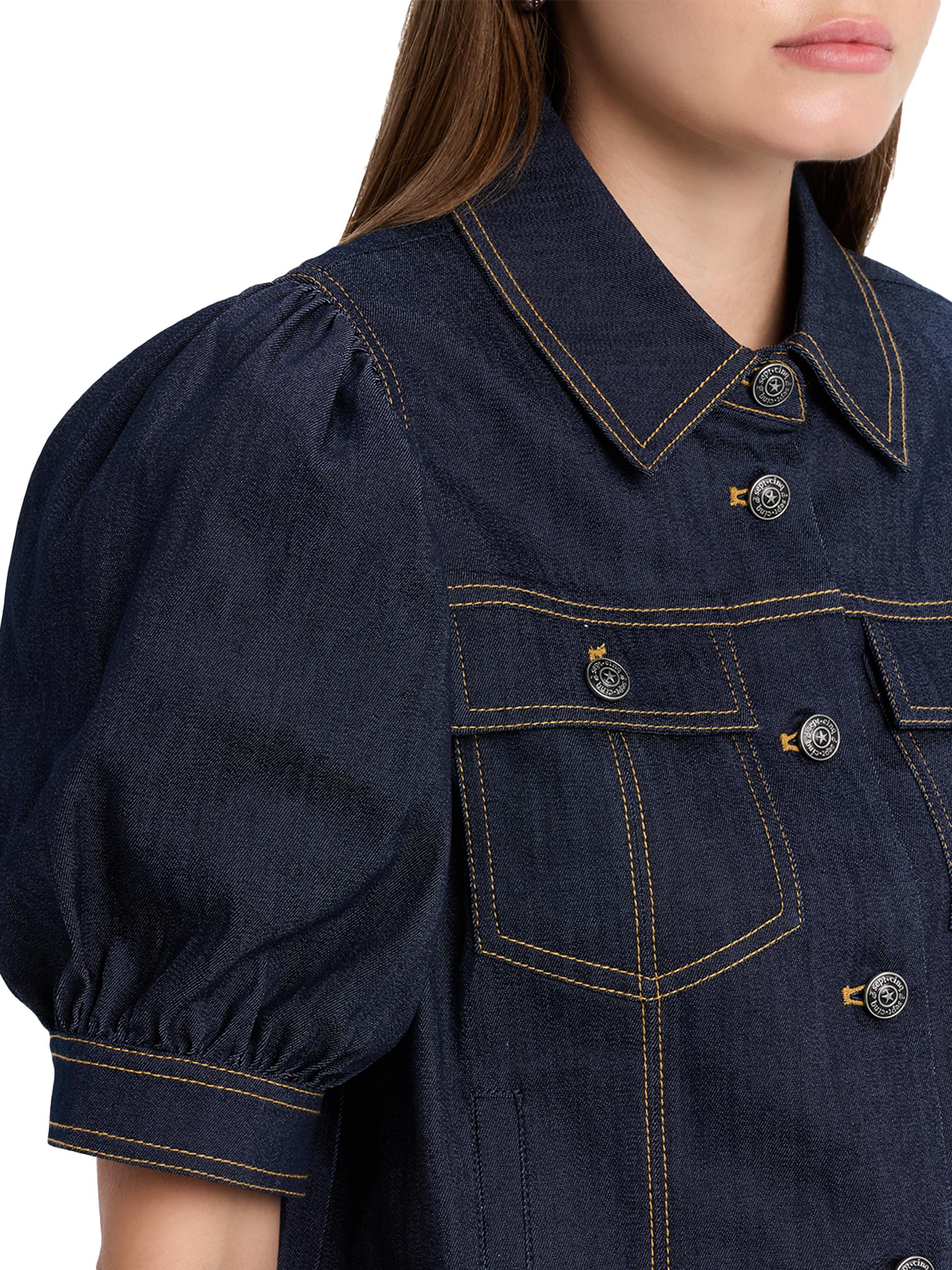 Cinq à Sept Leonie Puff-Sleeve Denim Jacket | Saks Fifth Avenue
