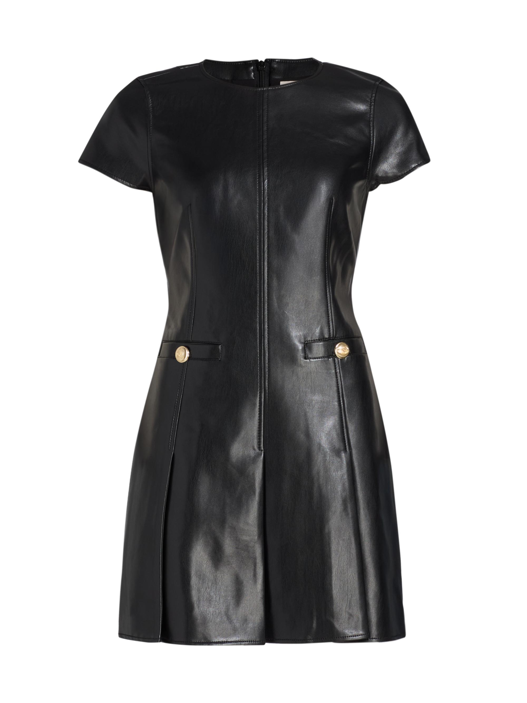 Alice + Olivia Chara Faux Leather Pleated Minidress | Saks Fifth