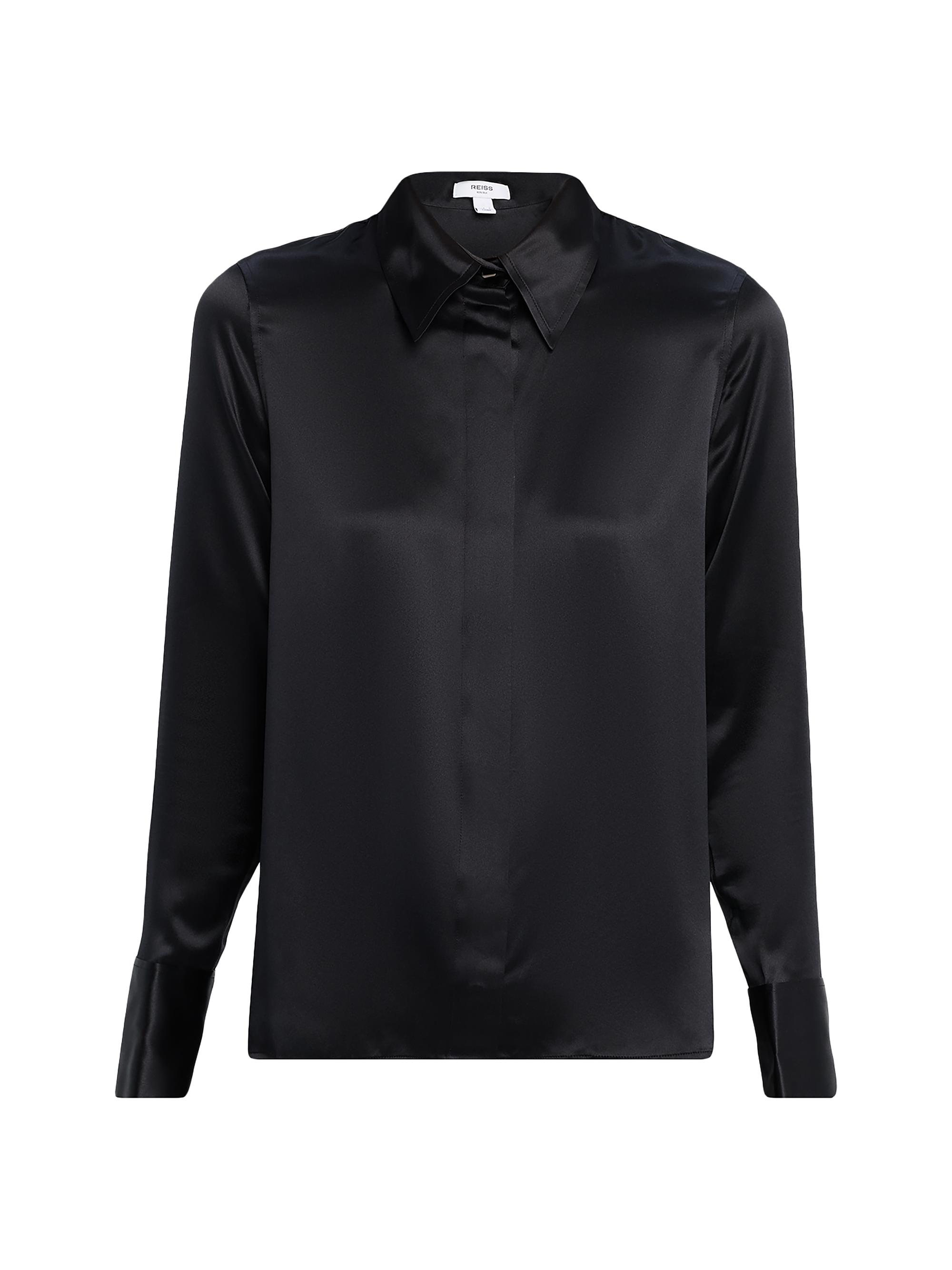 reiss dress shirt Reiss Dress Shirt Mens L Slim Fit Navy White Striped Long Sleeve Button Up