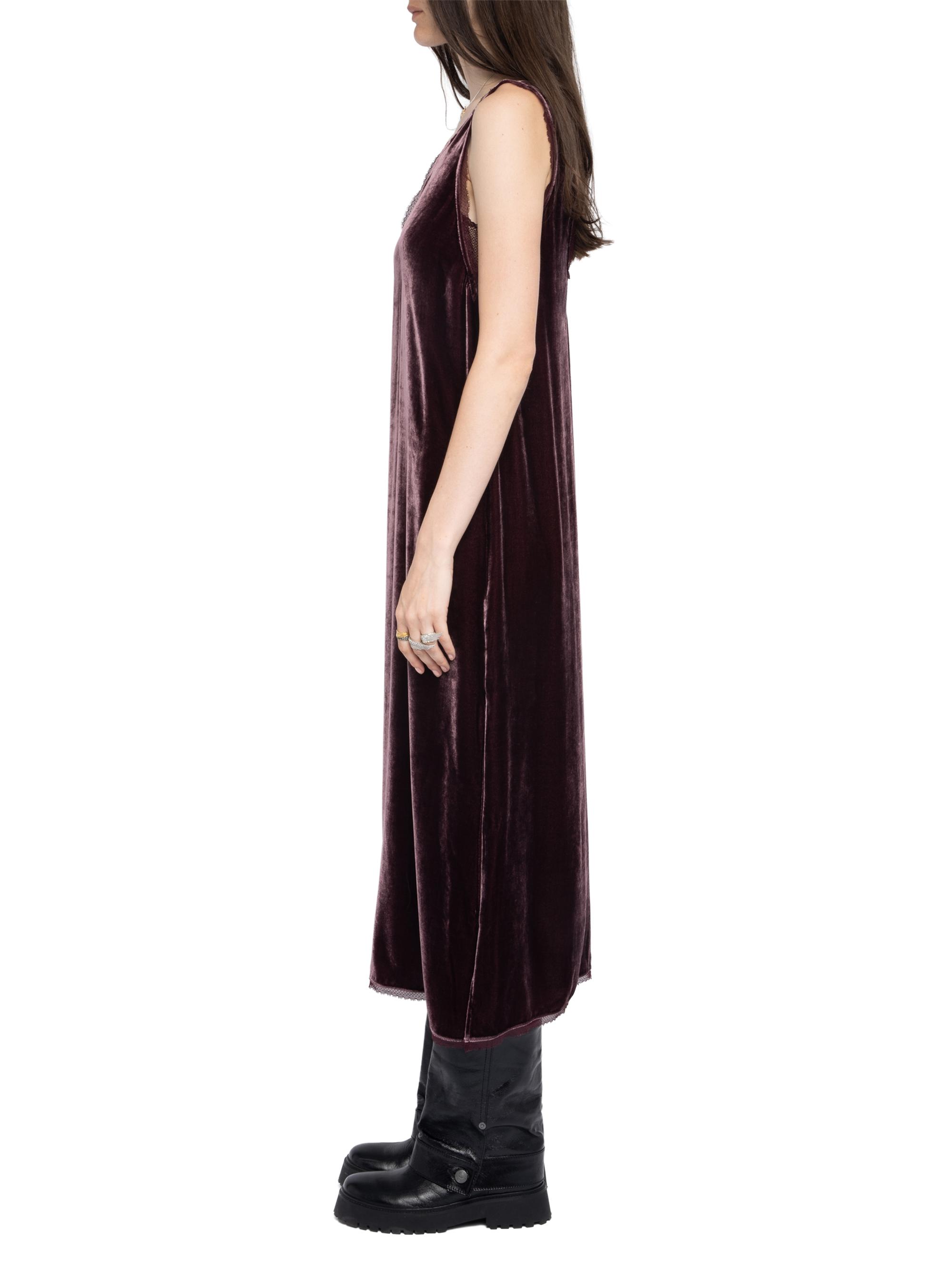 Zadig & Voltaire Renzo Velvet Lace-Trimmed Midi-Slipdress | Saks