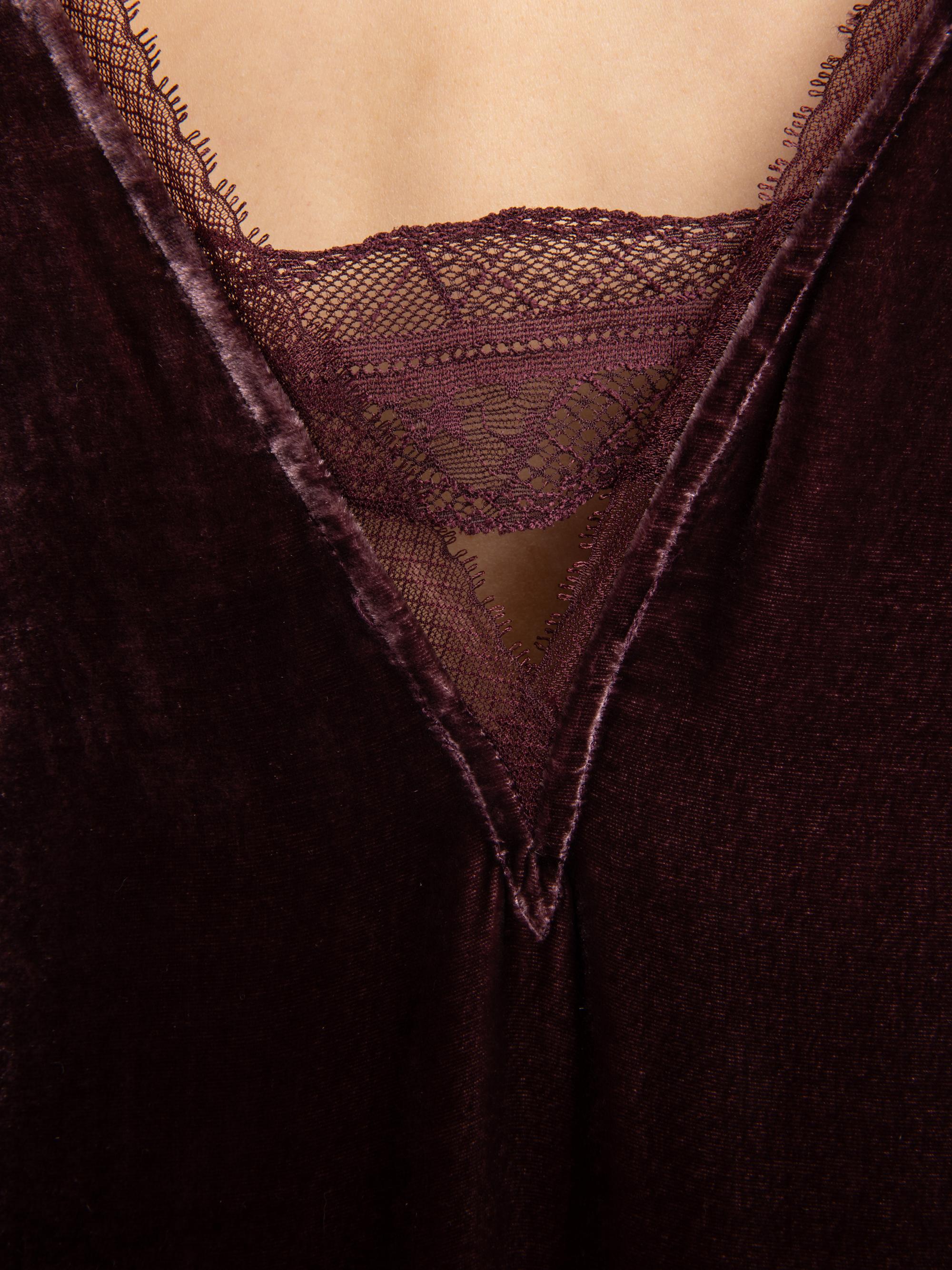 Waltz サテンクロップドフーディ Zadig & Voltaire Renzo Velvet Lace-Trimmed Midi-Slipdress | Saks