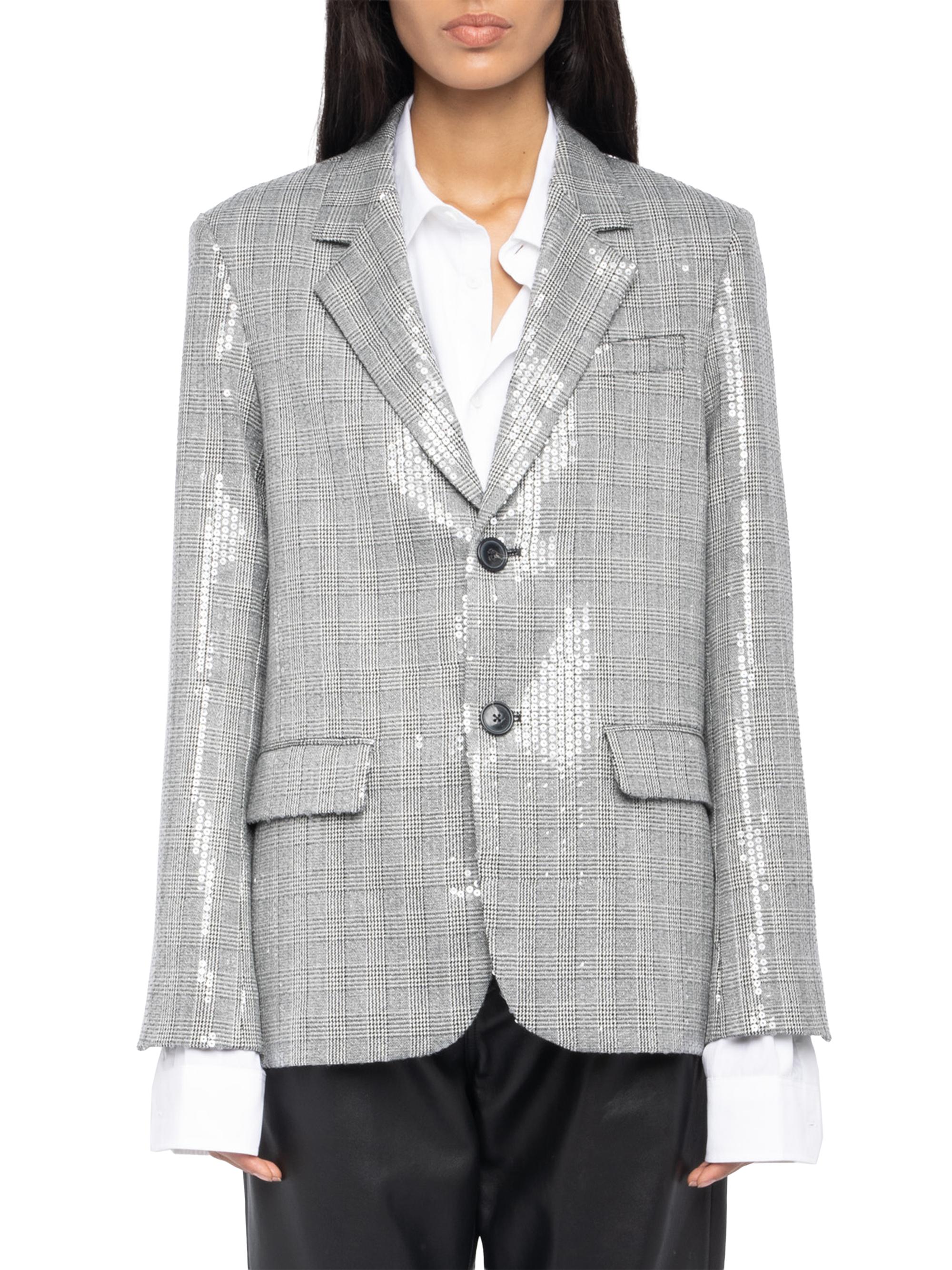 Zadig & Voltaire Vanille Car Sequined Plaid Blazer | Saks Fifth Avenue