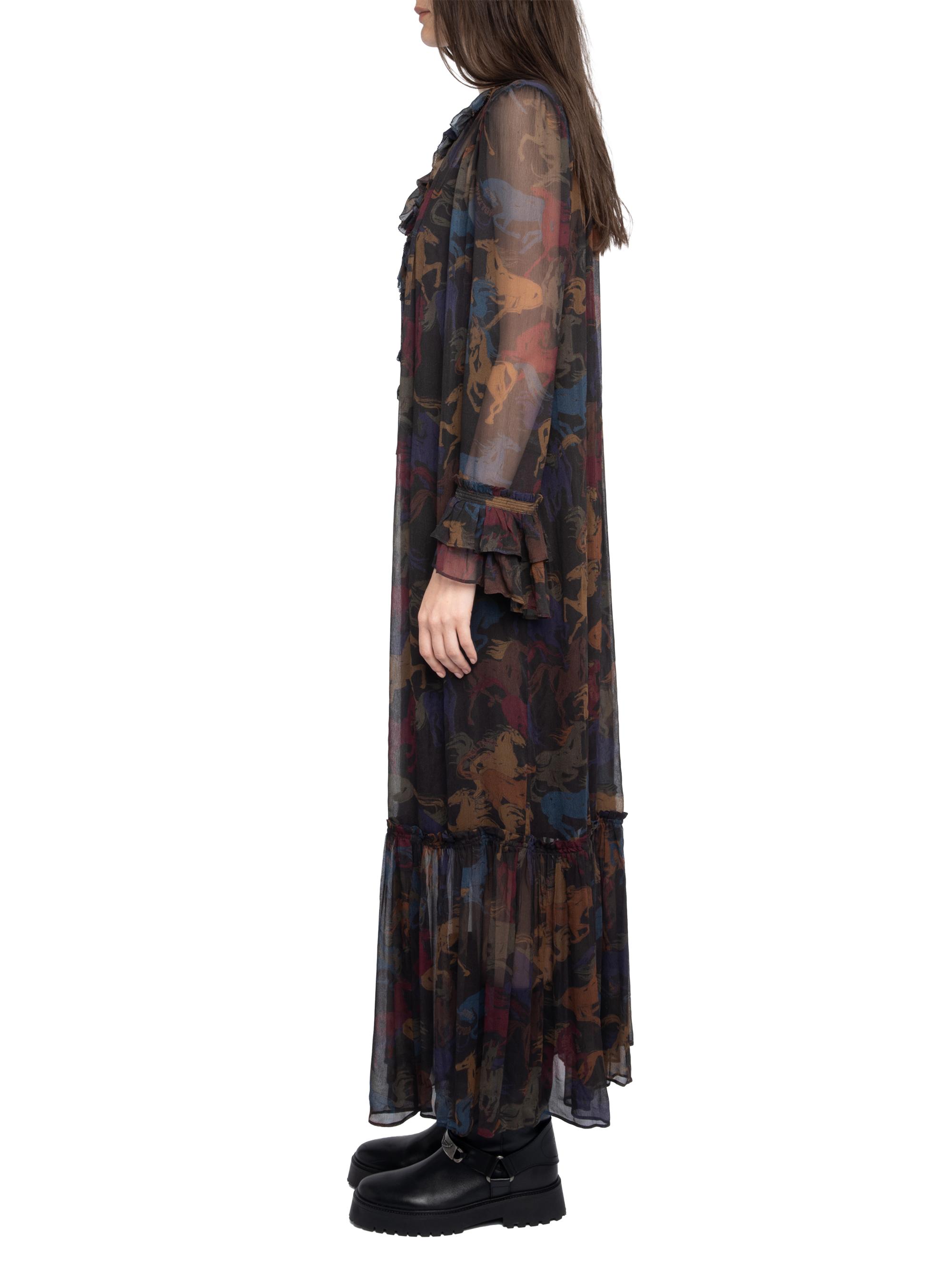 knee length dresses for ladies IRIS MAXI — Heritage Horse Print Long Dress main image 1
