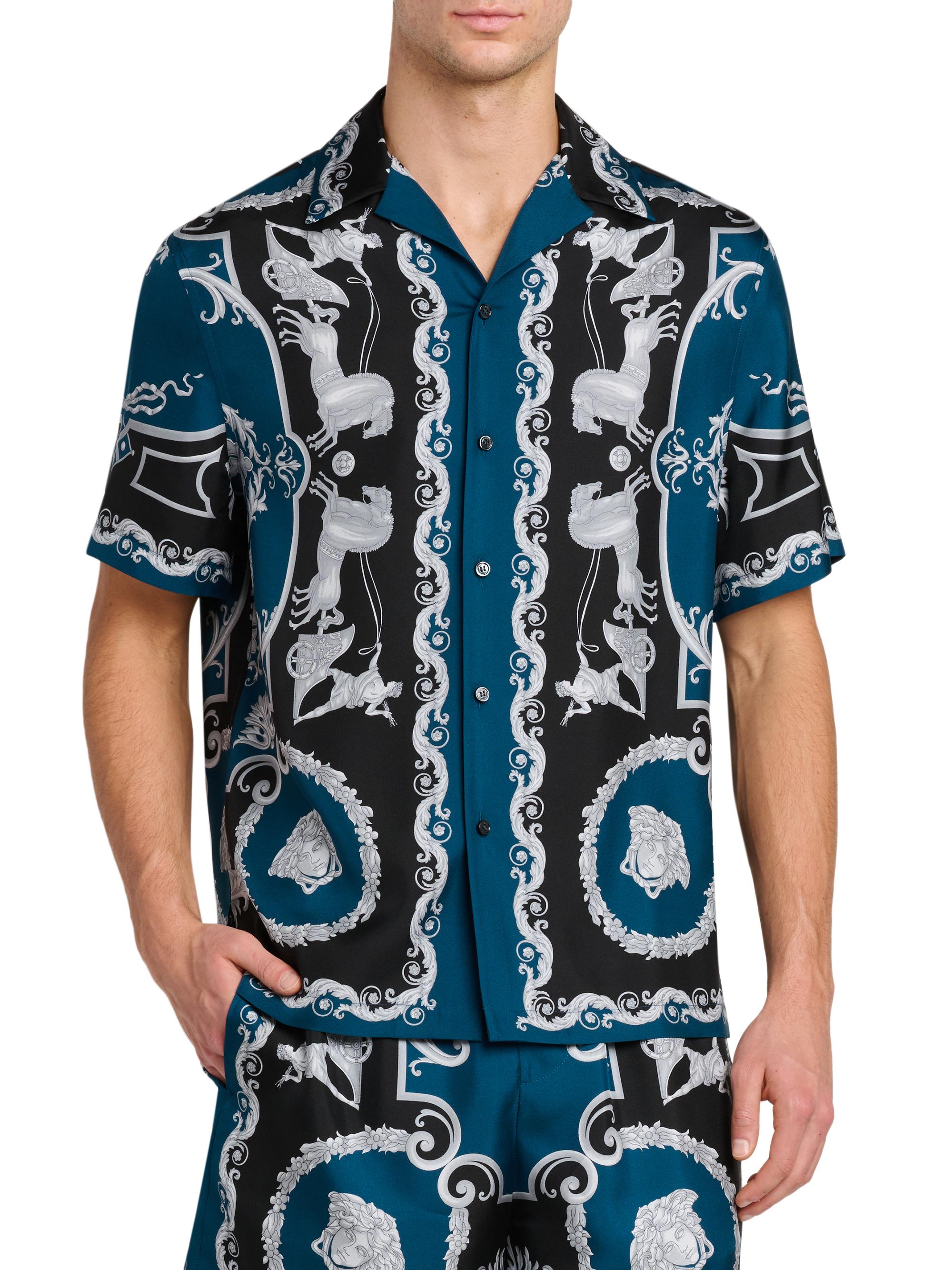 Versace Hall of Heroes Silk Twill Shirt | Saks Fifth Avenue
