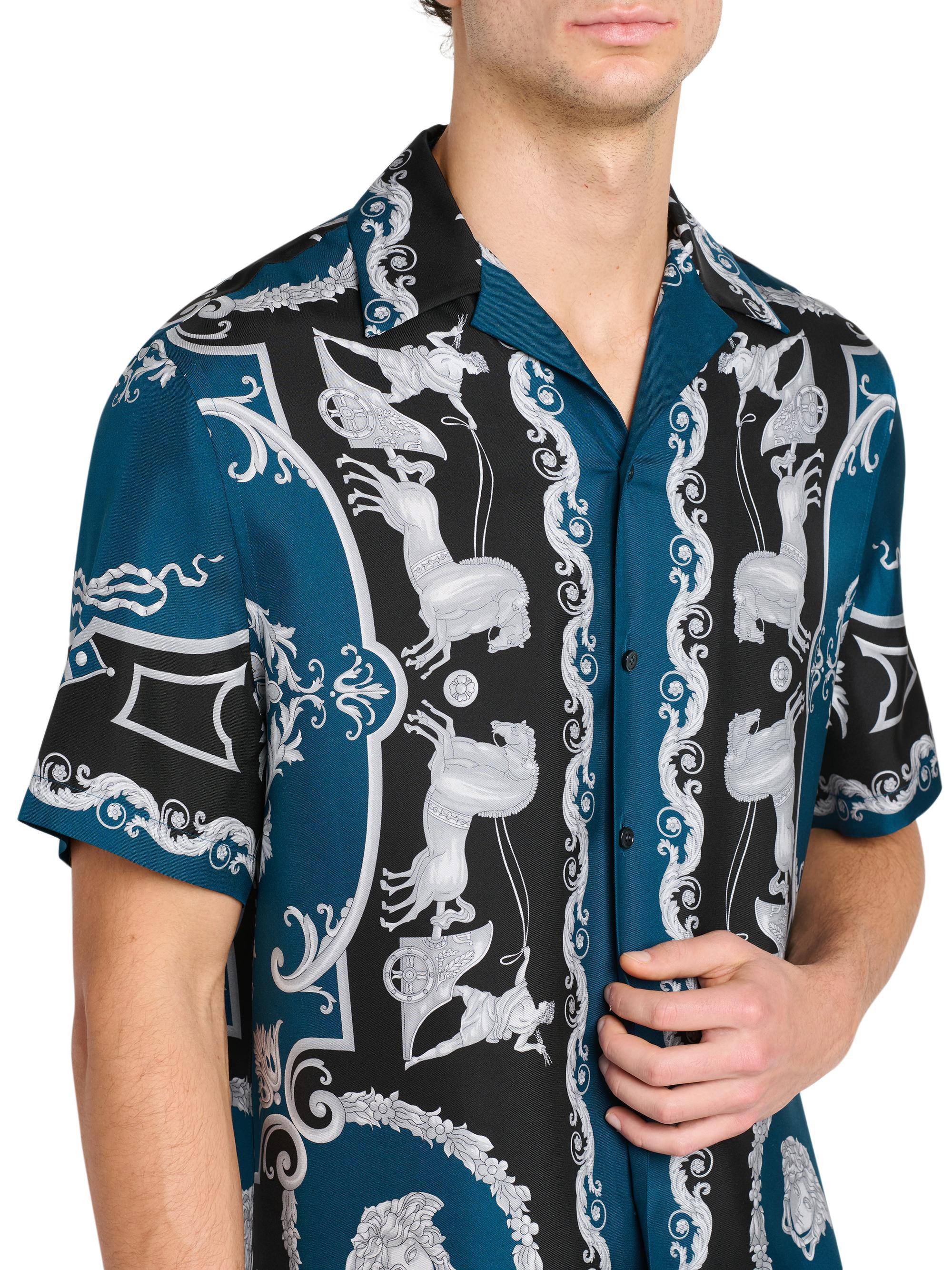 Versace Hall of Heroes Silk Twill Shirt | Saks Fifth Avenue