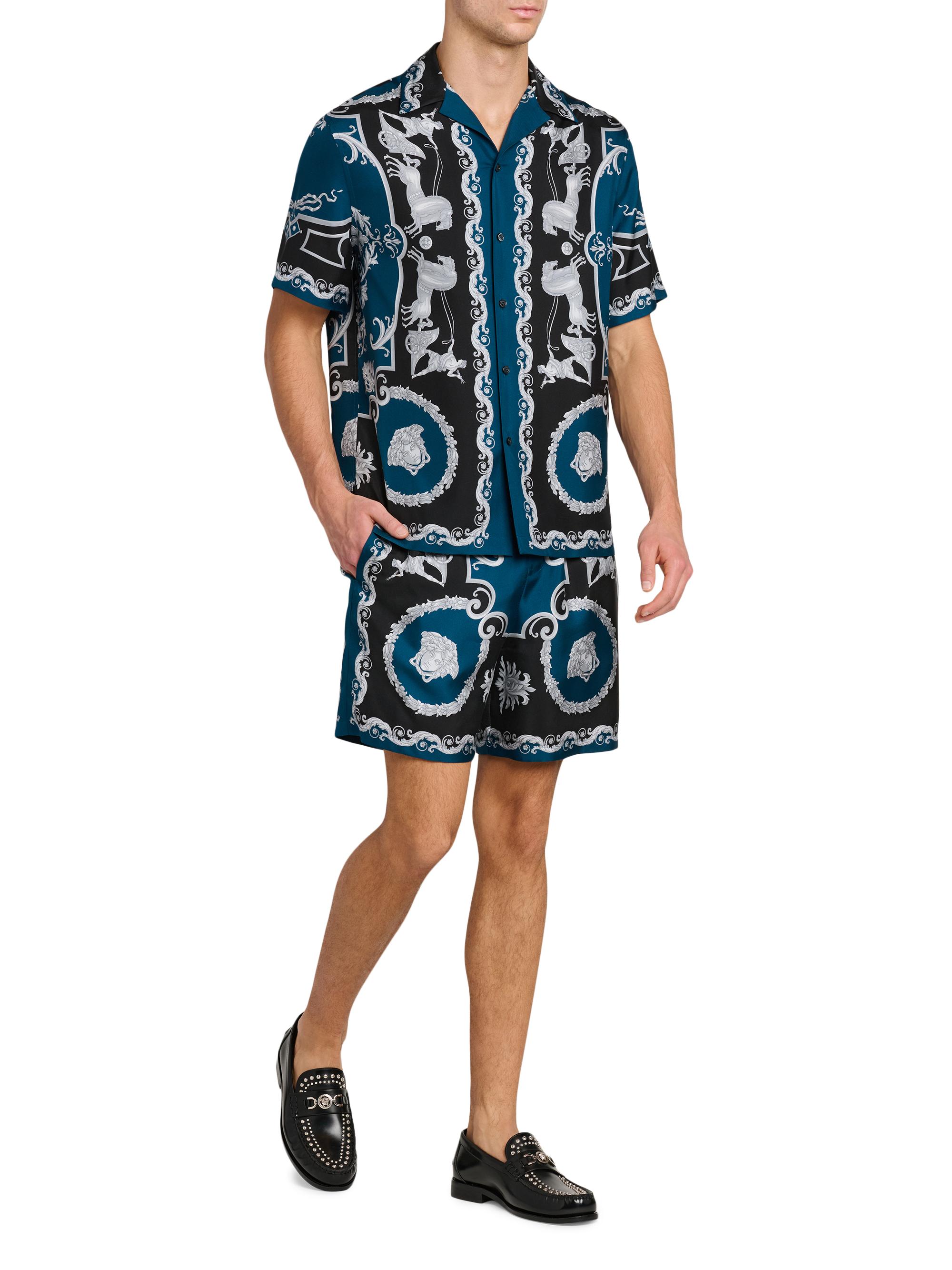 Versace Hall of Heroes Silk Twill Shorts | Saks Fifth Avenue