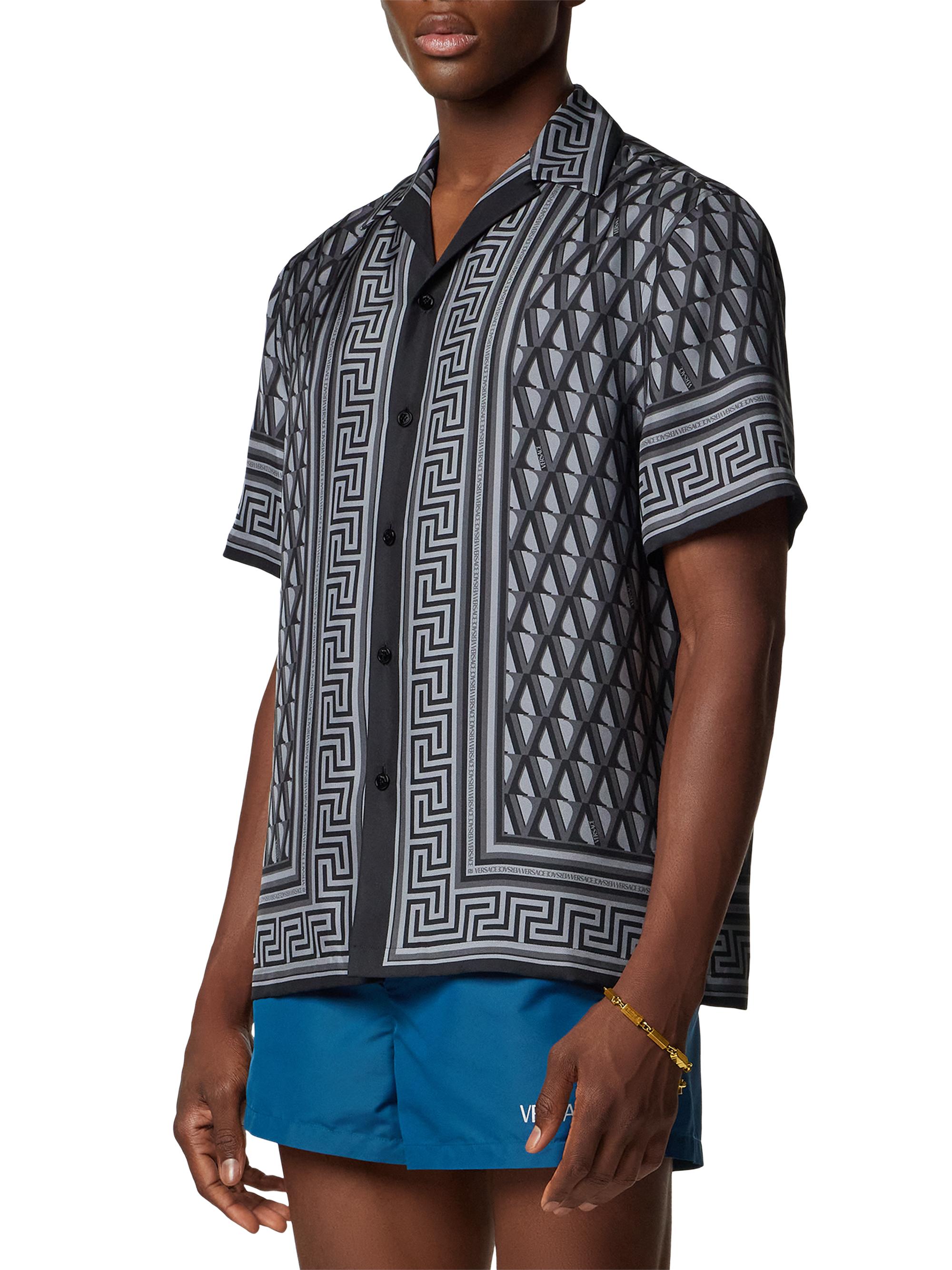 Versace V Greca Silk Twill Shirt | Saks Fifth Avenue