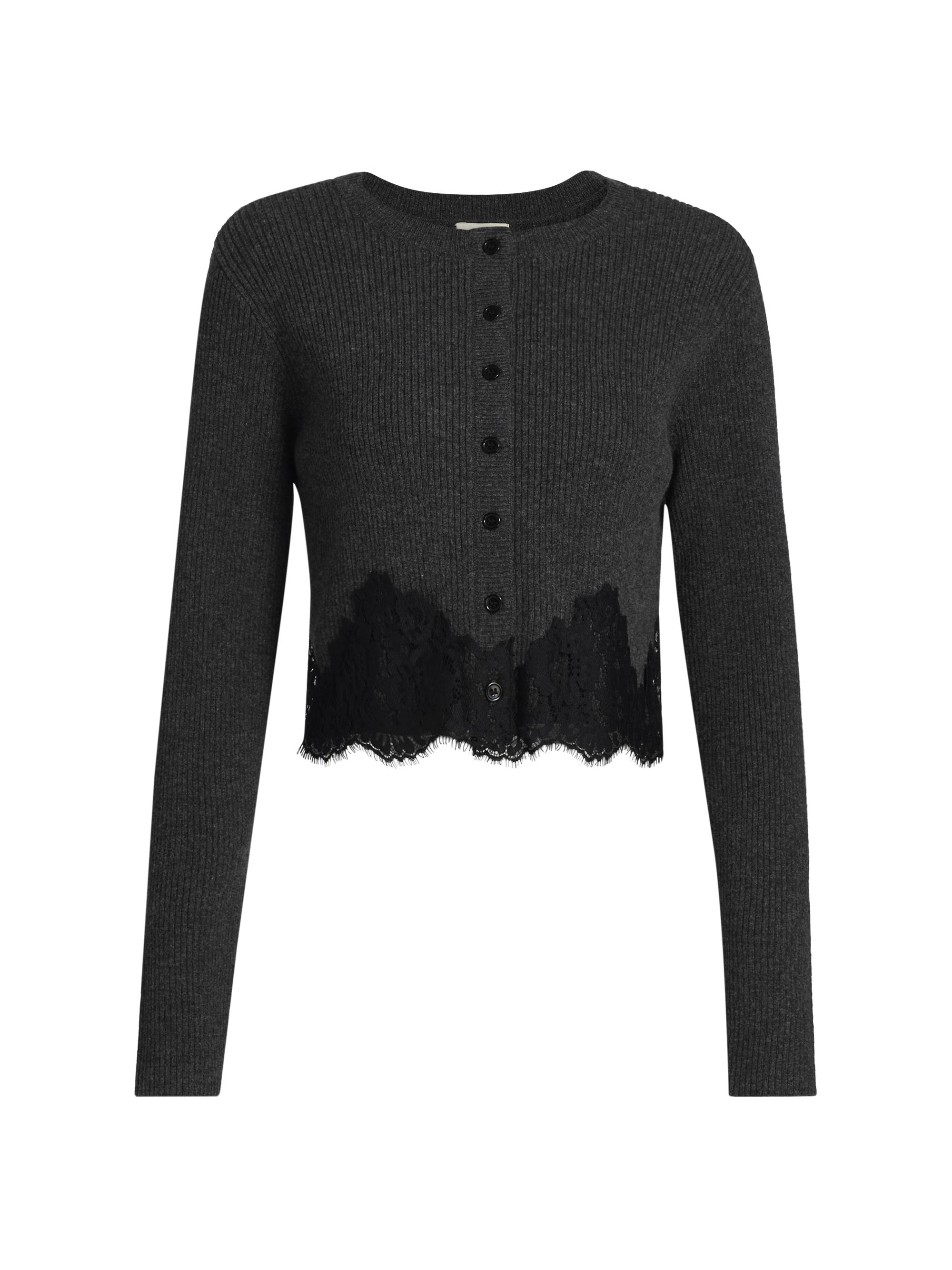 Cami NYC Anissa Semi-Sheer Wool-Blend Lace Cardigan | Saks Fifth