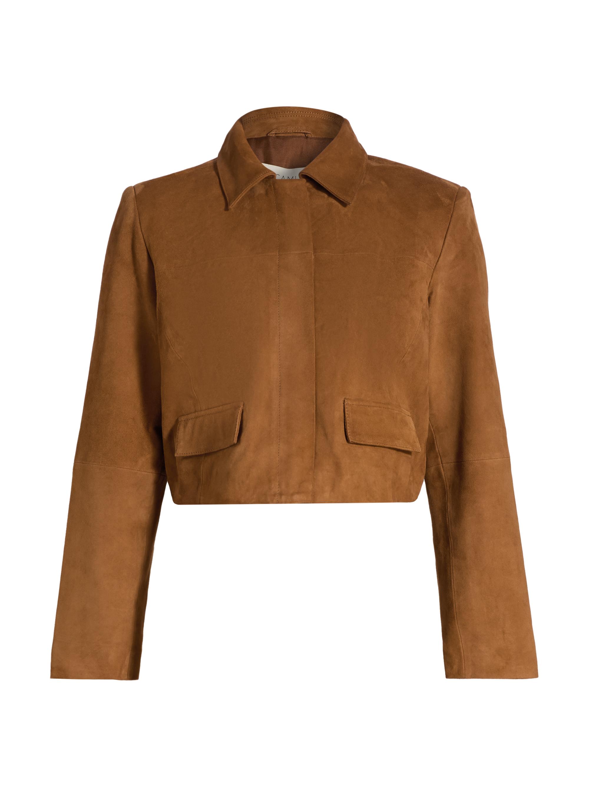 Cami NYC Women's Sullivan Suede Crop Jacket - Cognac