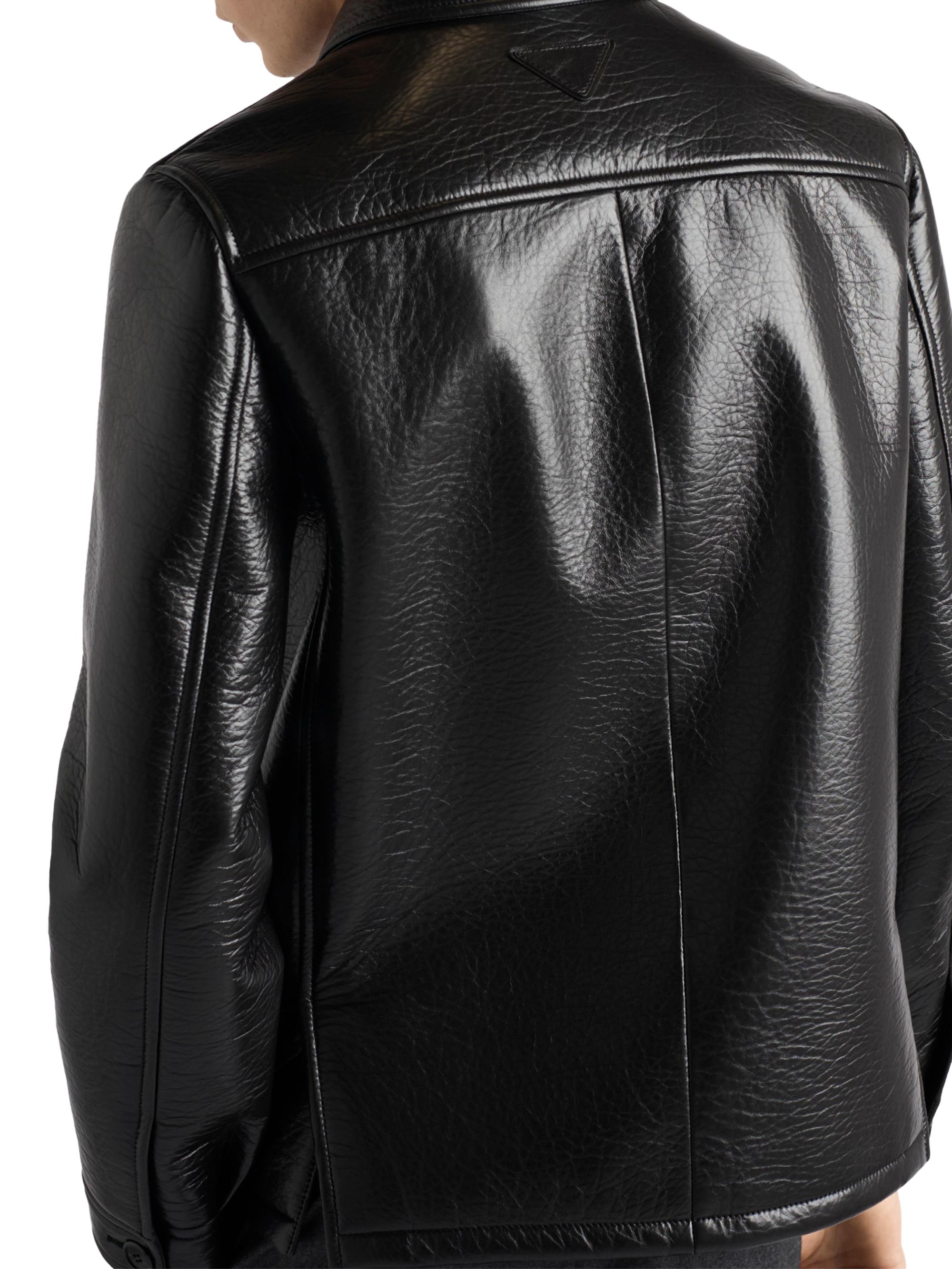 Prada Nappa Leather Caban Jacket | Saks Fifth Avenue