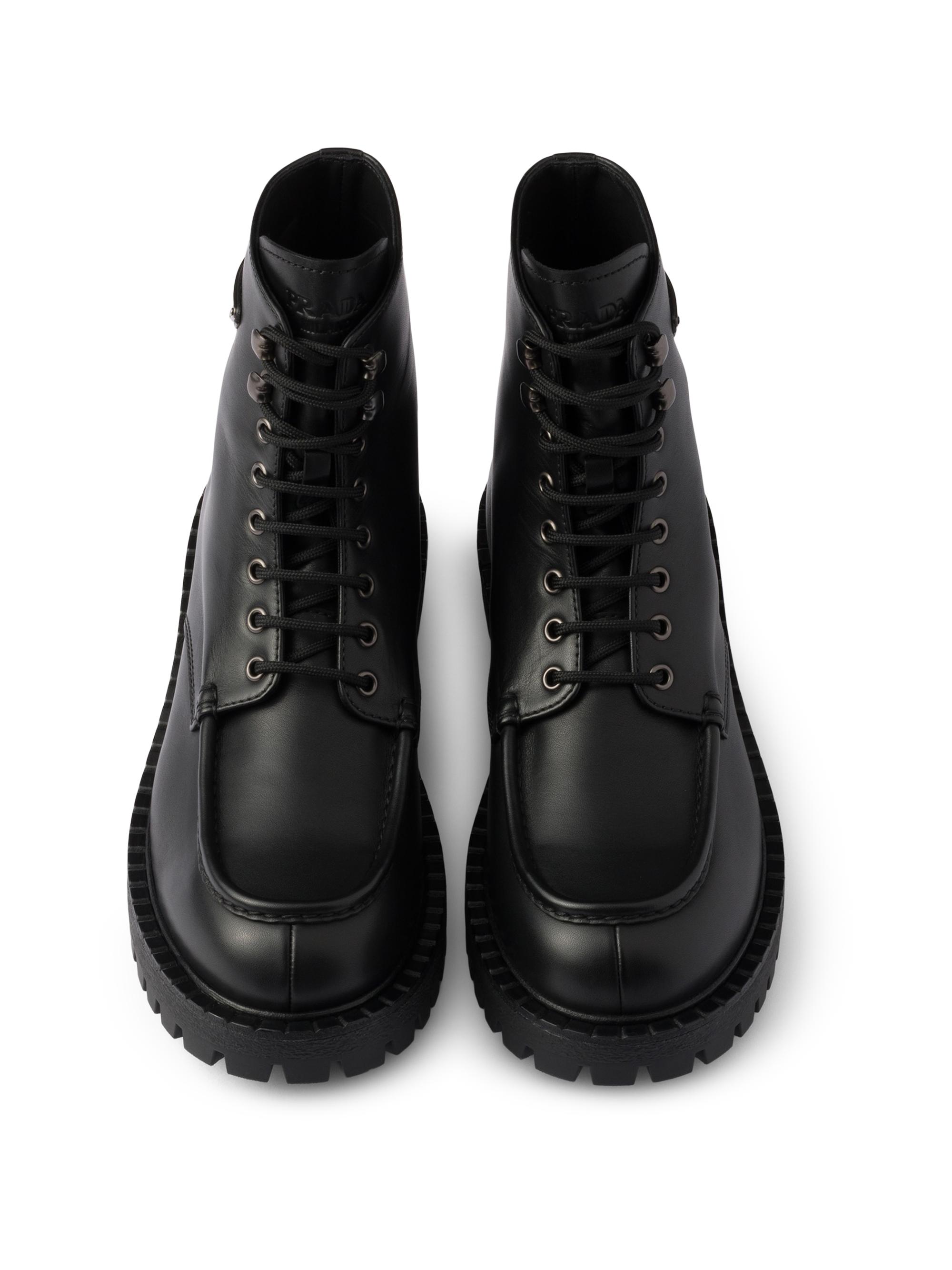 Prada Laced Leather Booties | Saks Fifth Avenue