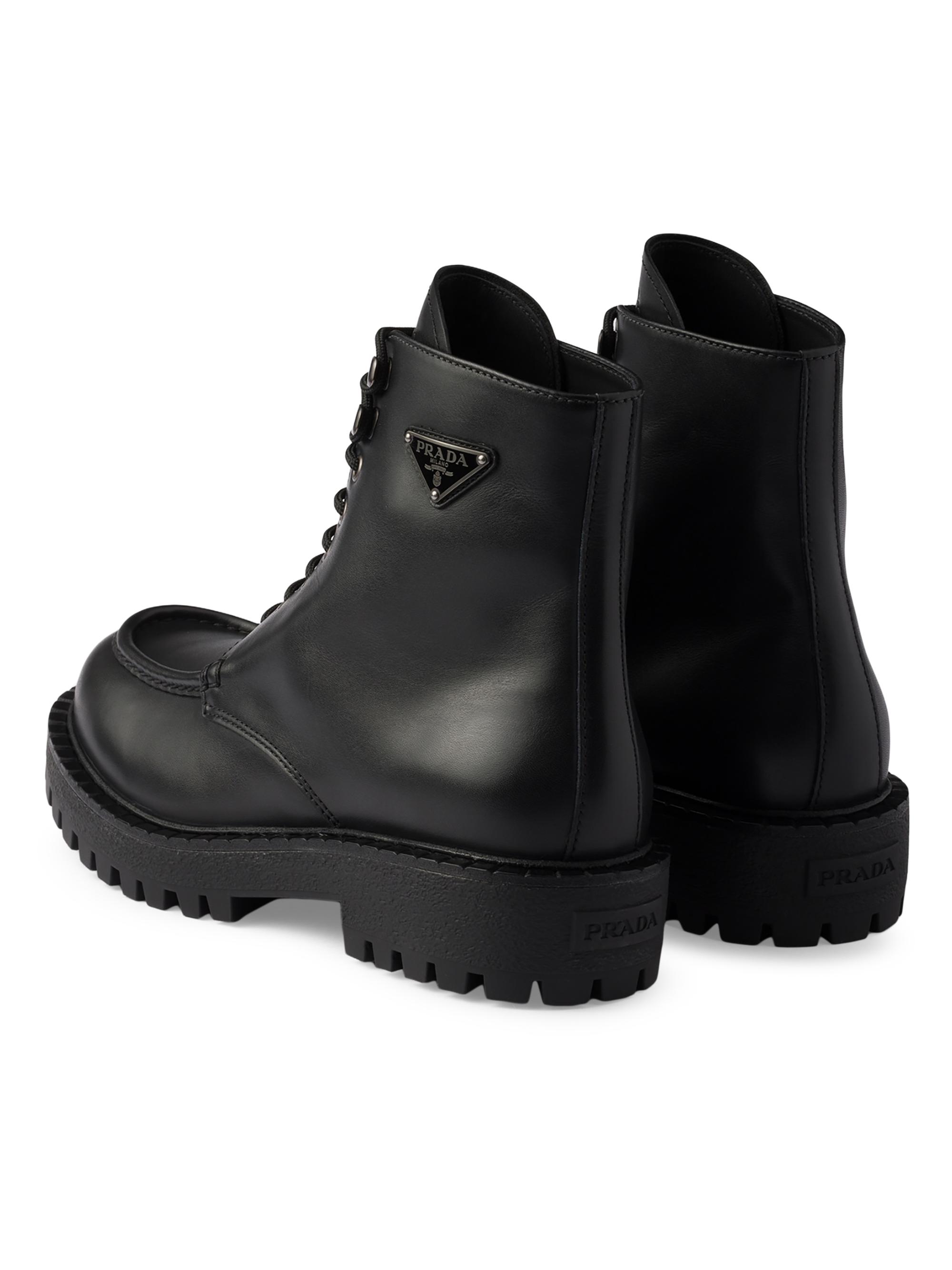 Prada Laced Leather Booties | Saks Fifth Avenue