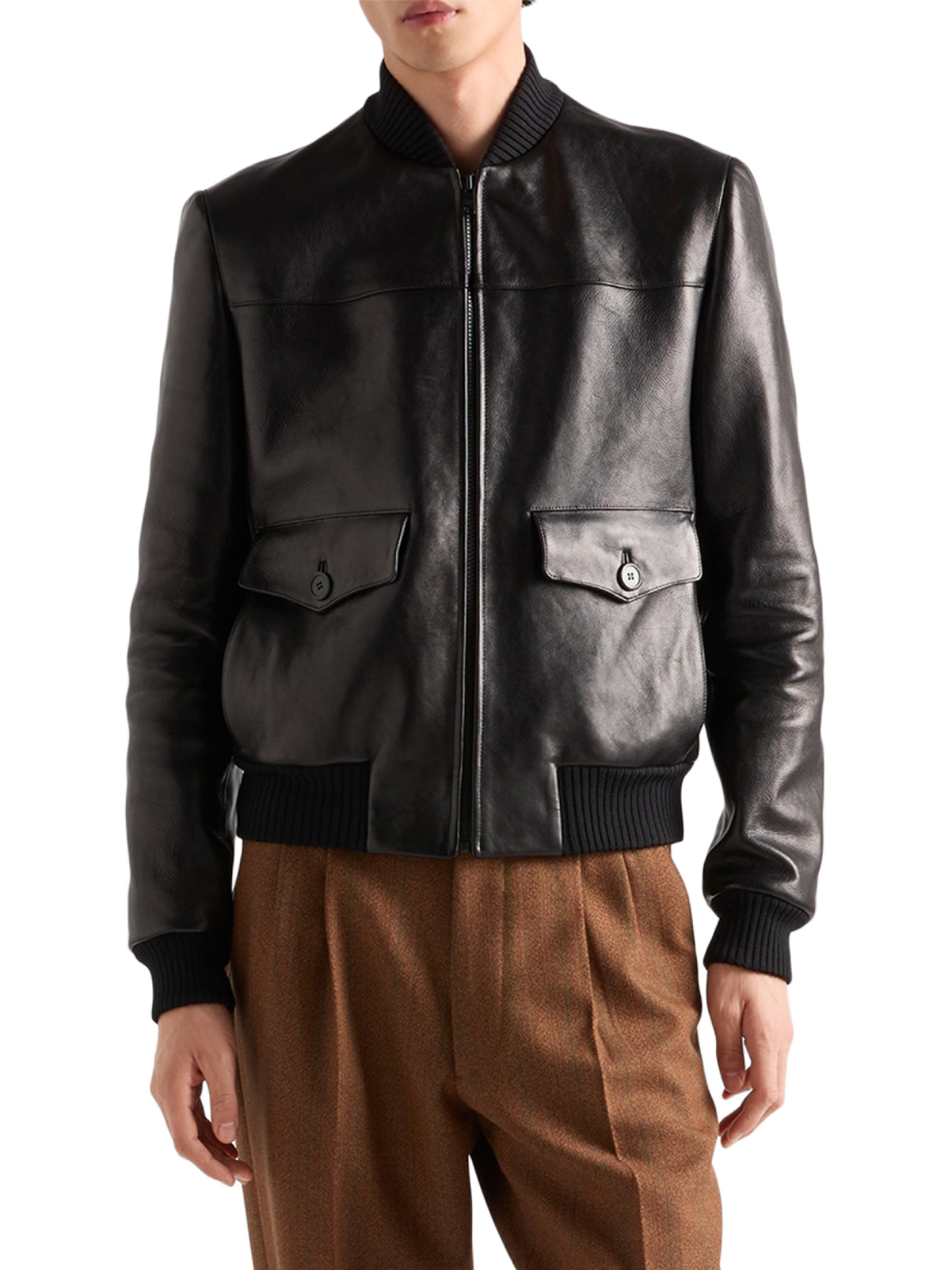 Prada Leather Bomber Jacket | Saks Fifth Avenue