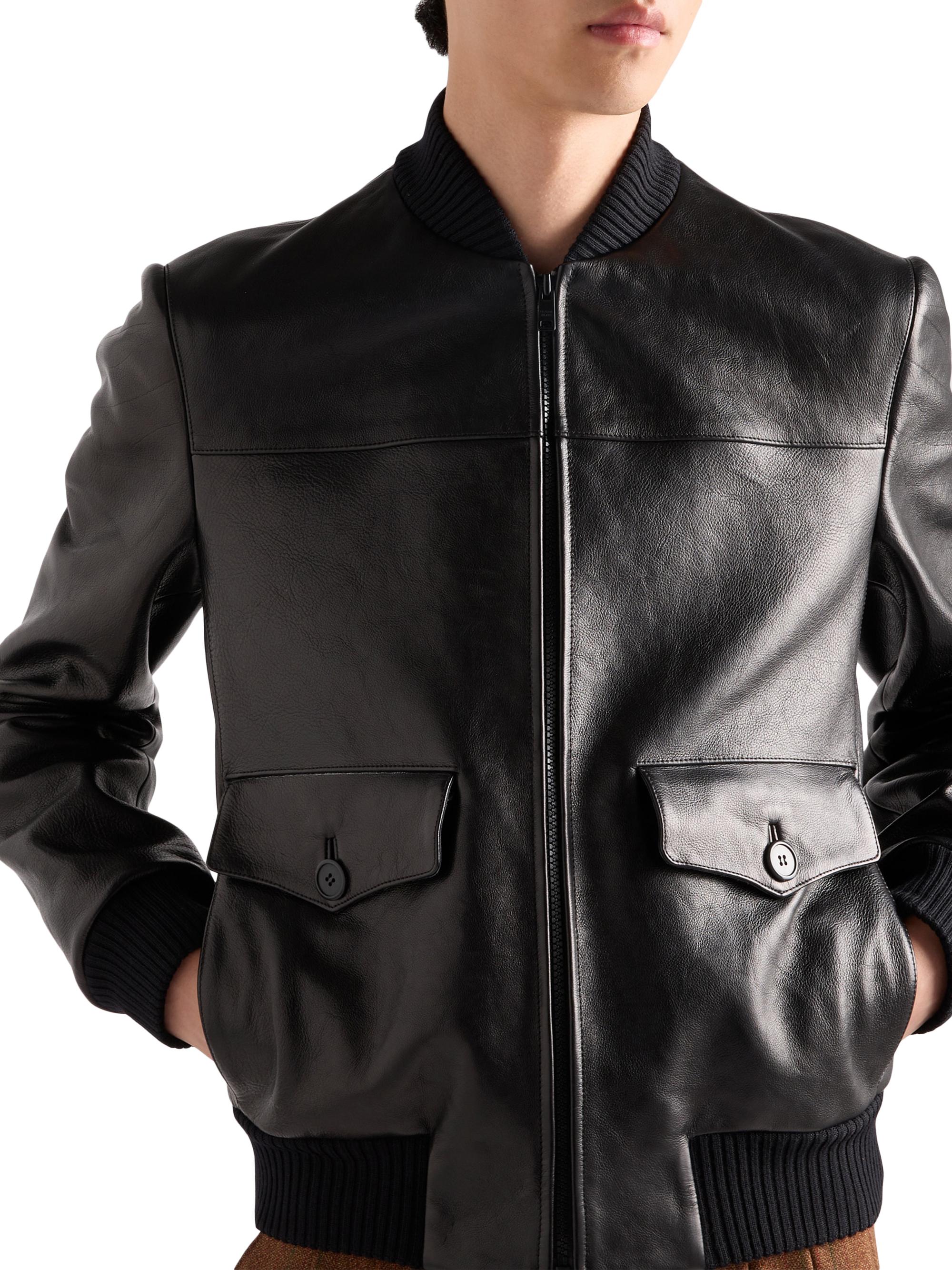 Prada Leather Bomber Jacket | Saks Fifth Avenue