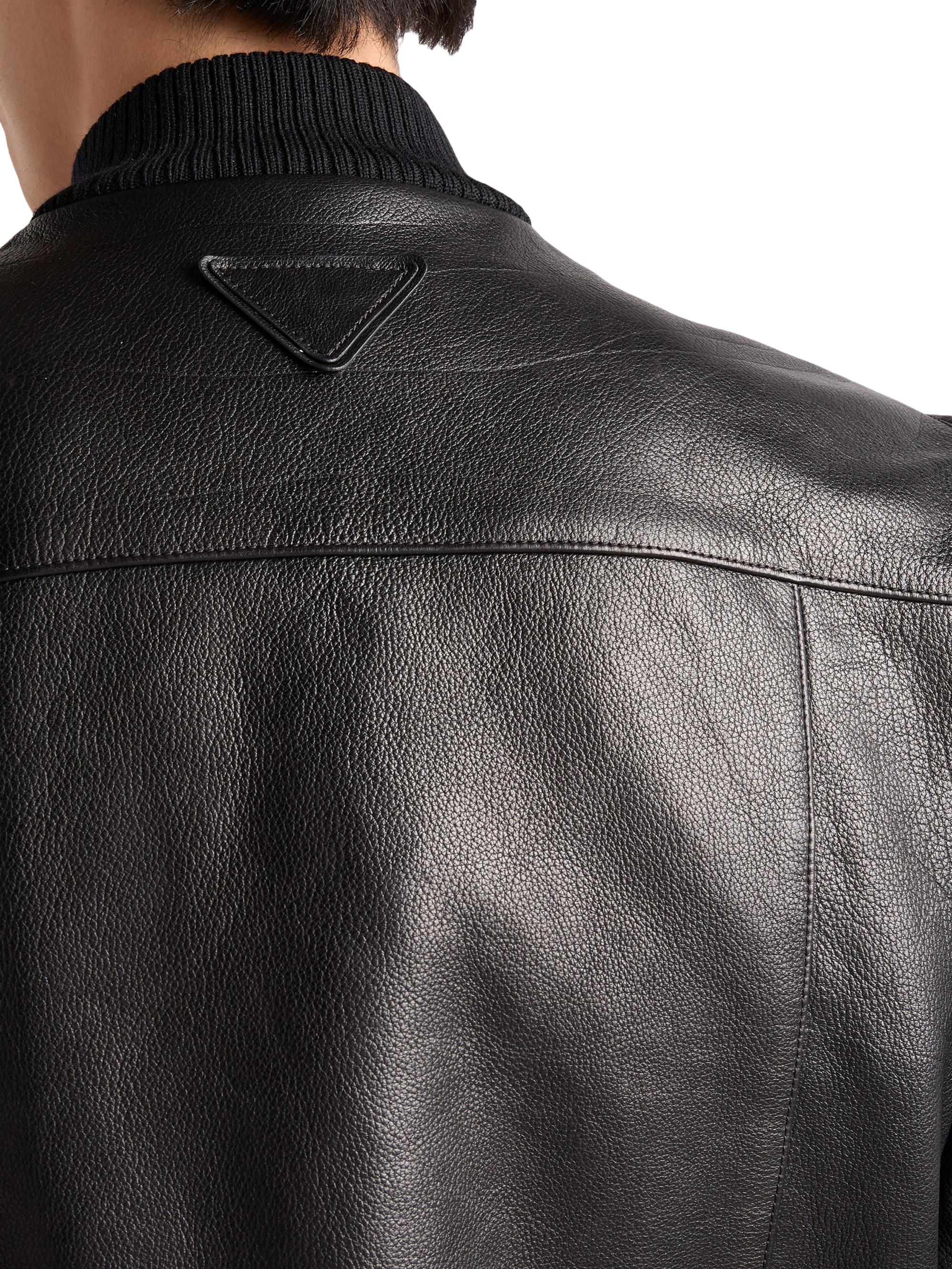 Prada Leather Bomber Jacket | Saks Fifth Avenue