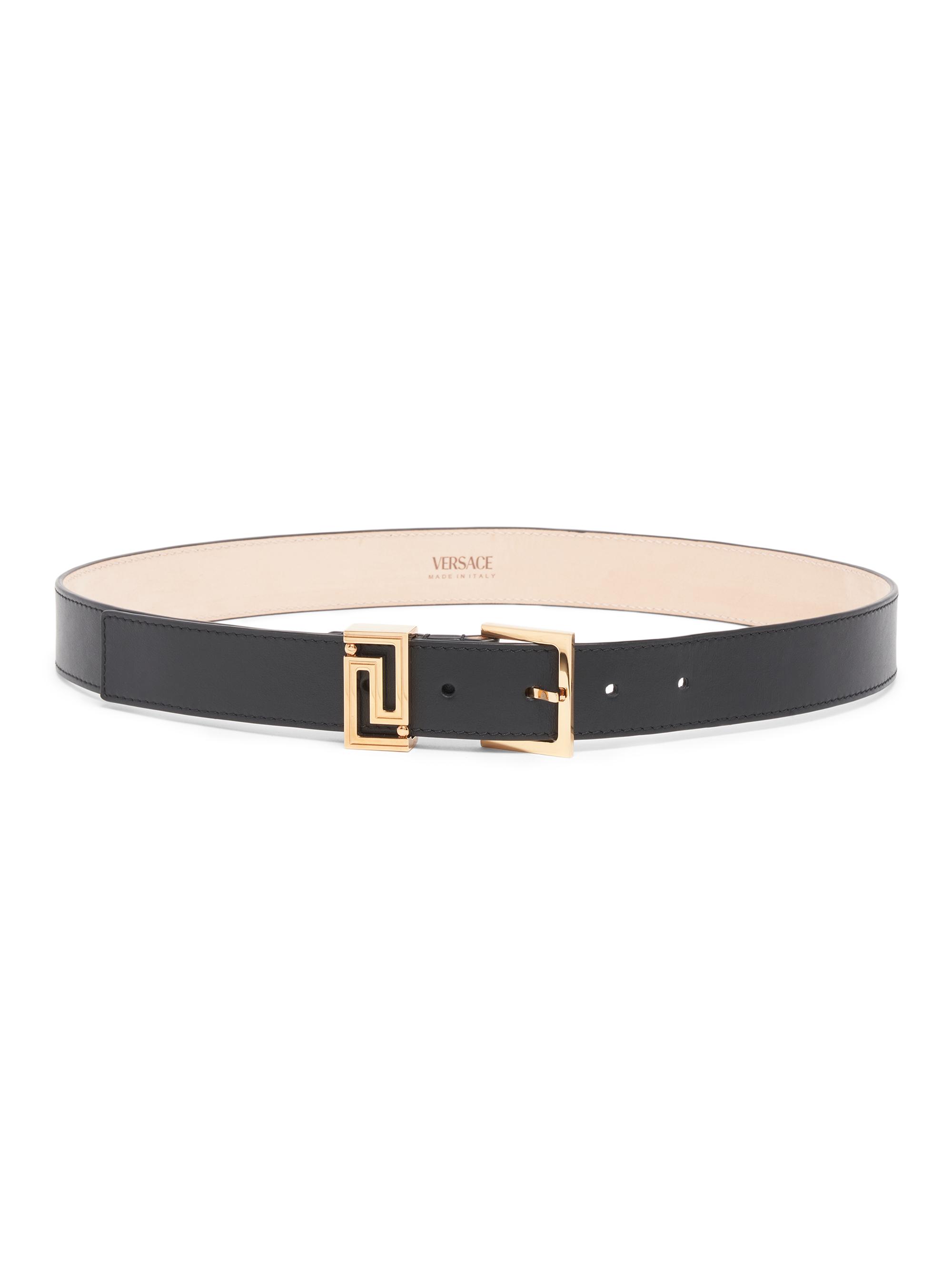 Versace V Buckle Leather Belt | Saks Fifth Avenue