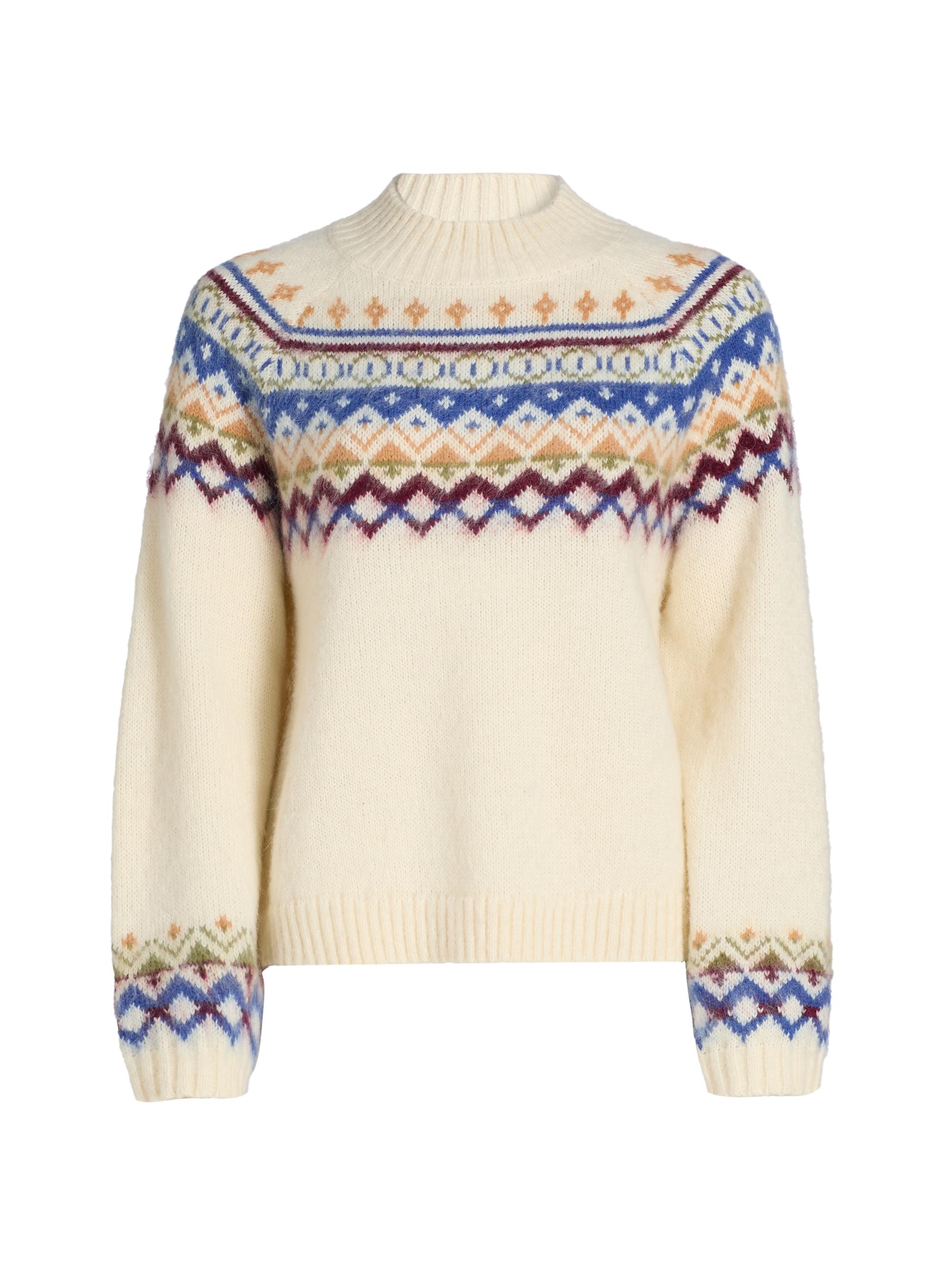 dh New York Women's Louise Fair Isle-Style Sweater - Dove Combo