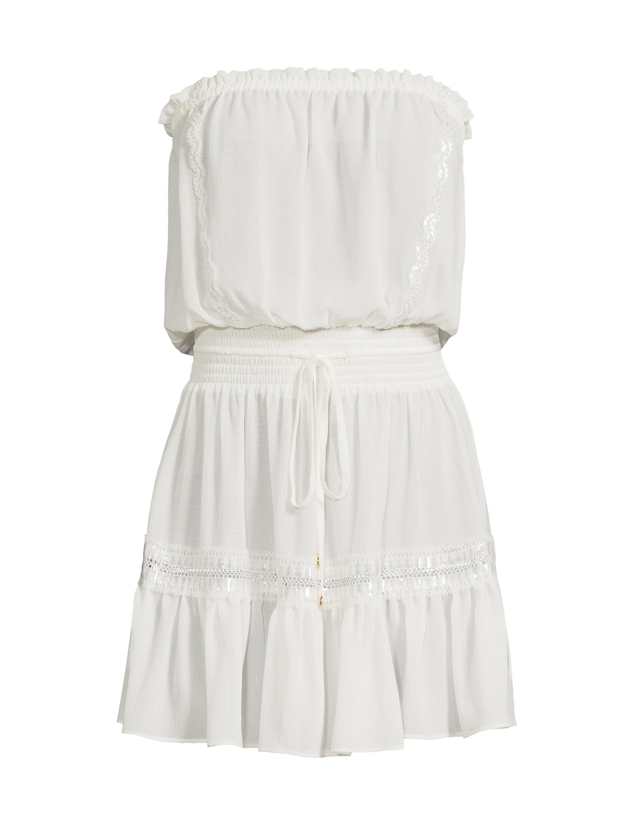 Ramy Brook Women's Natalia Eyelet Strapless Cover-Up Minidress - White