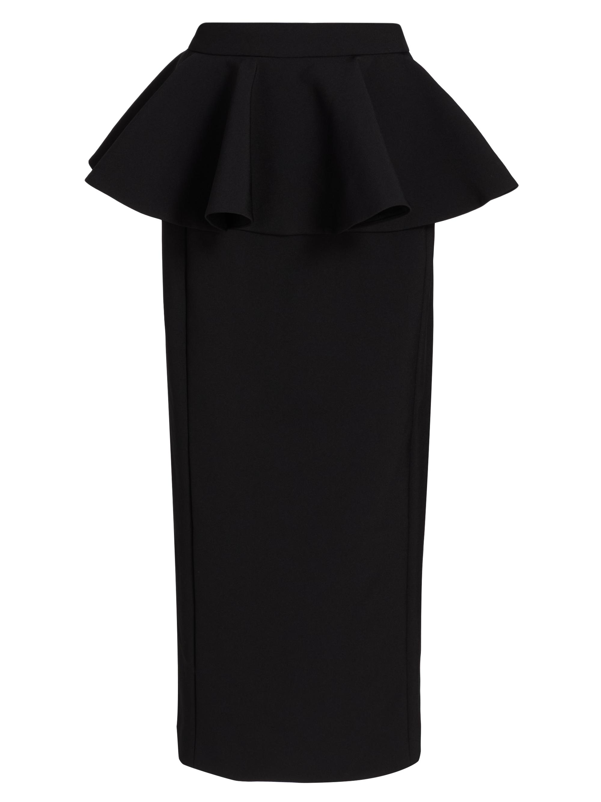 Ronny Kobo Women's Eden Peplum-Waist Midi-Skirt - Black