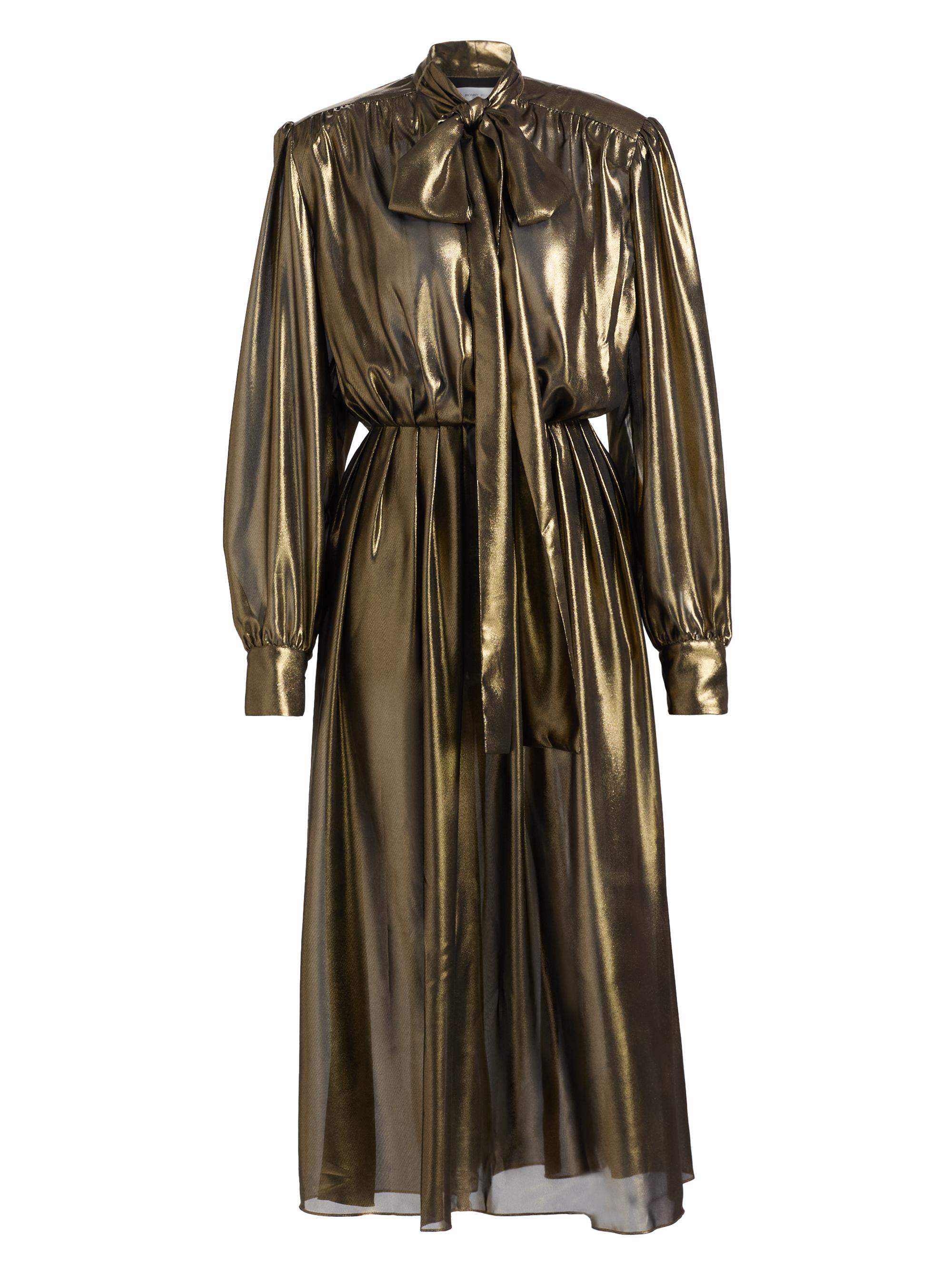 Ronny Kobo Women's Anora Pleated Metallic Midi-Dress - Gold