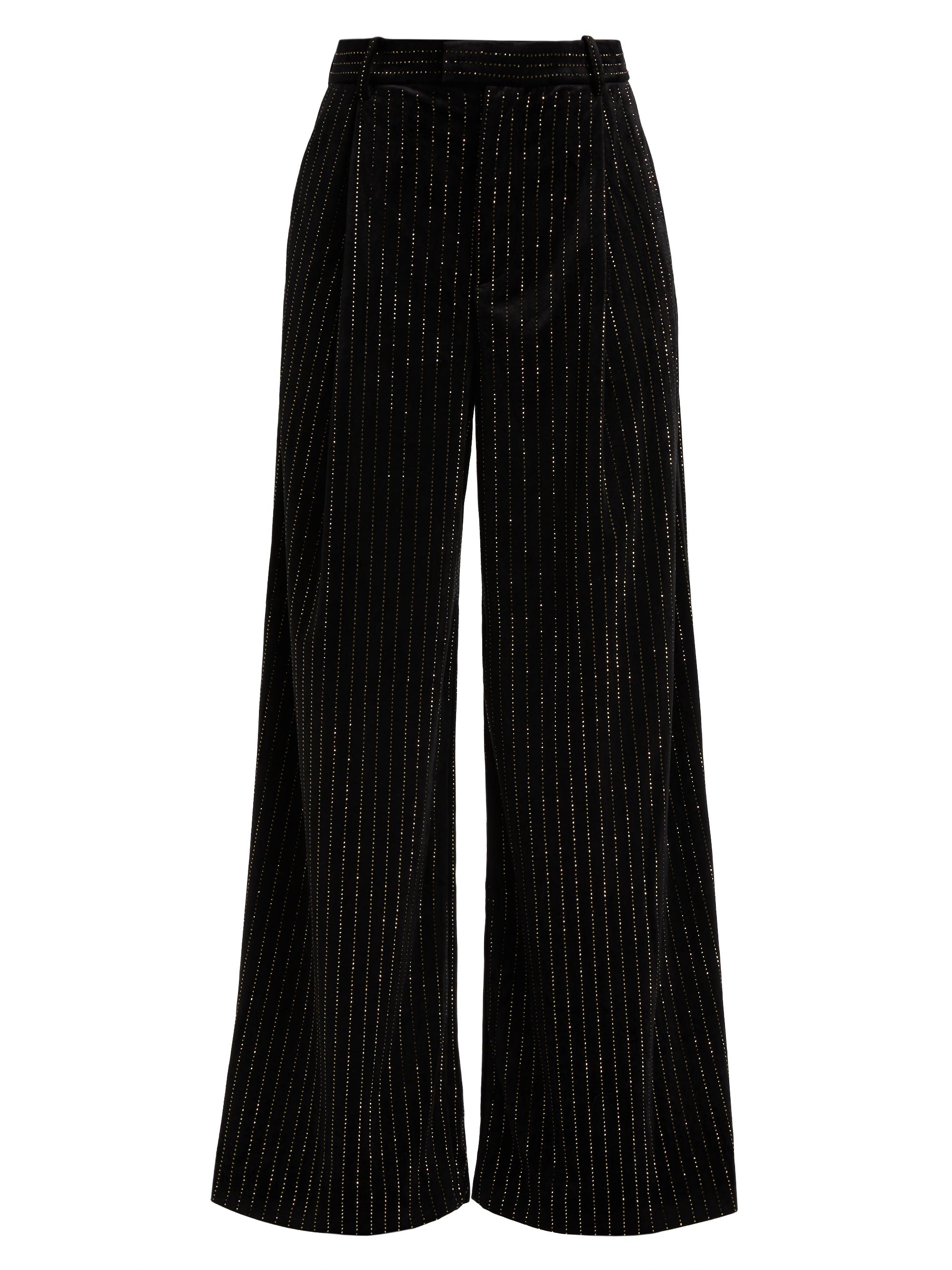 Ronny Kobo Brinkley Wide-Leg Velvet & Crystal Pants | Saks Fifth