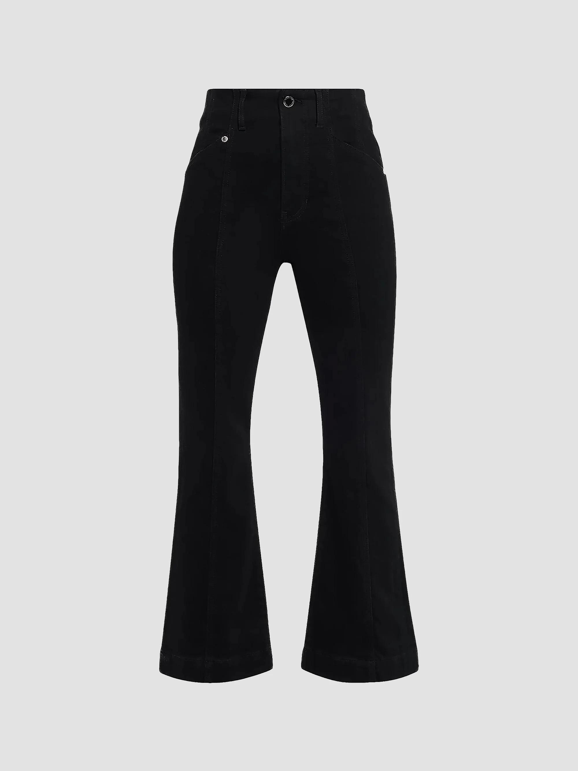 Veronica Beard Joplin Floral-Embroidered High-Rise Flare Jeans