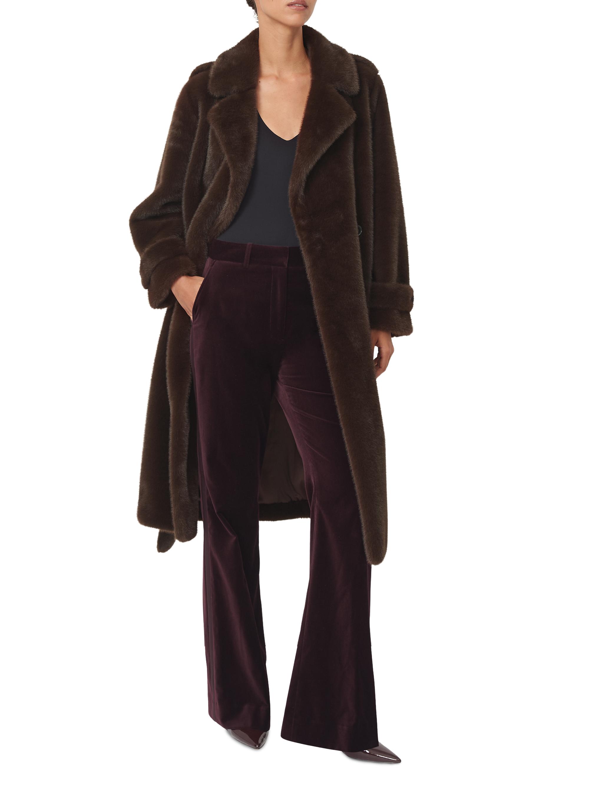 Cate Faux-Fur Long Coat