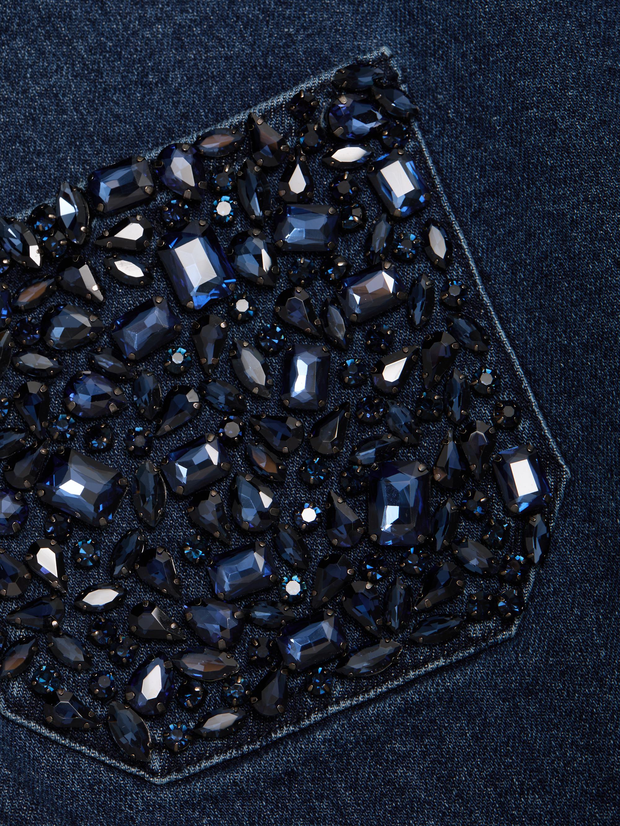 Cinq à Sept Monique Rhinestone-Embellished Denim Minidress | Saks