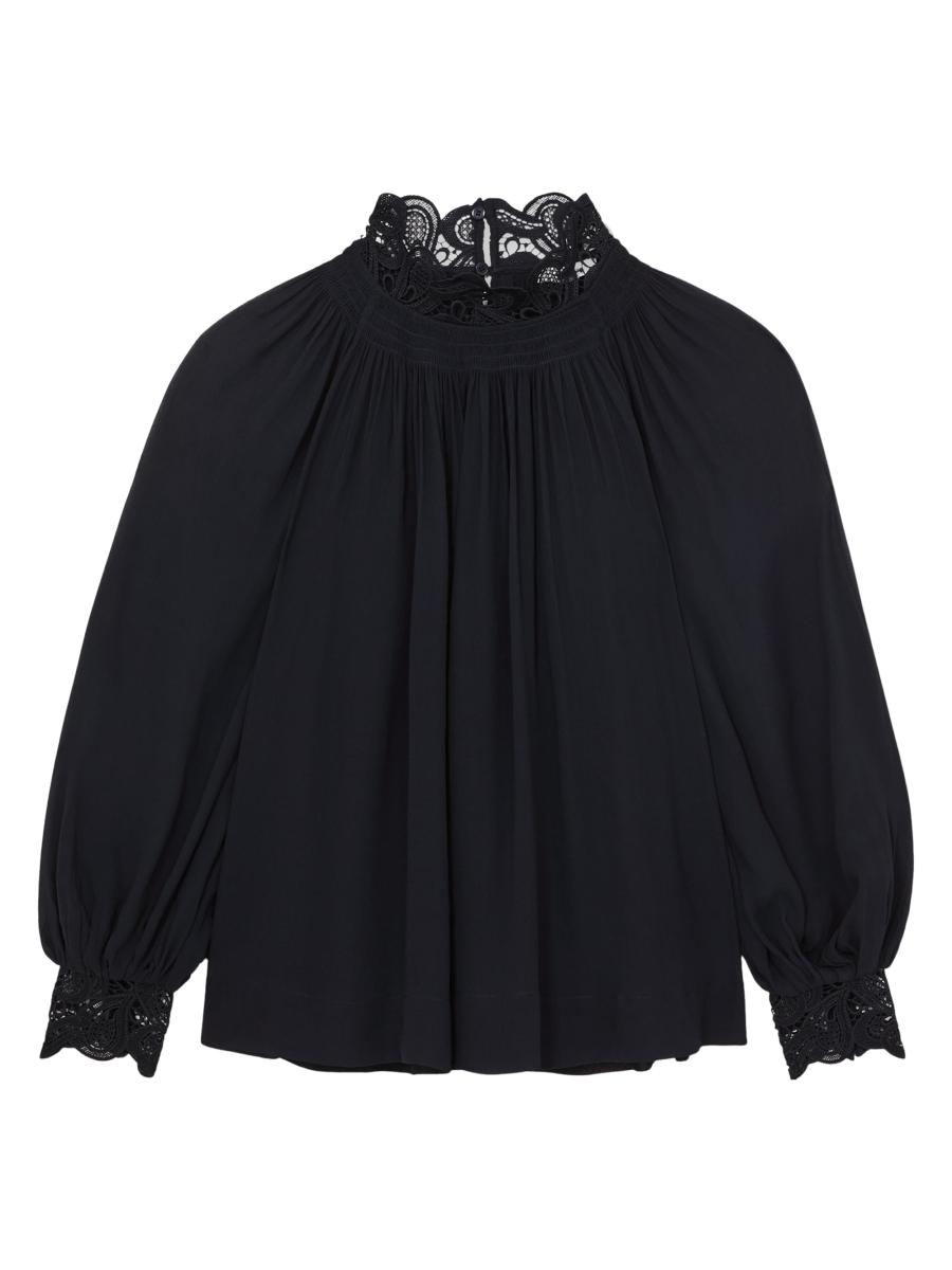 Reiss Czara Lace-Trimmed Blouse | Saks Fifth Avenue