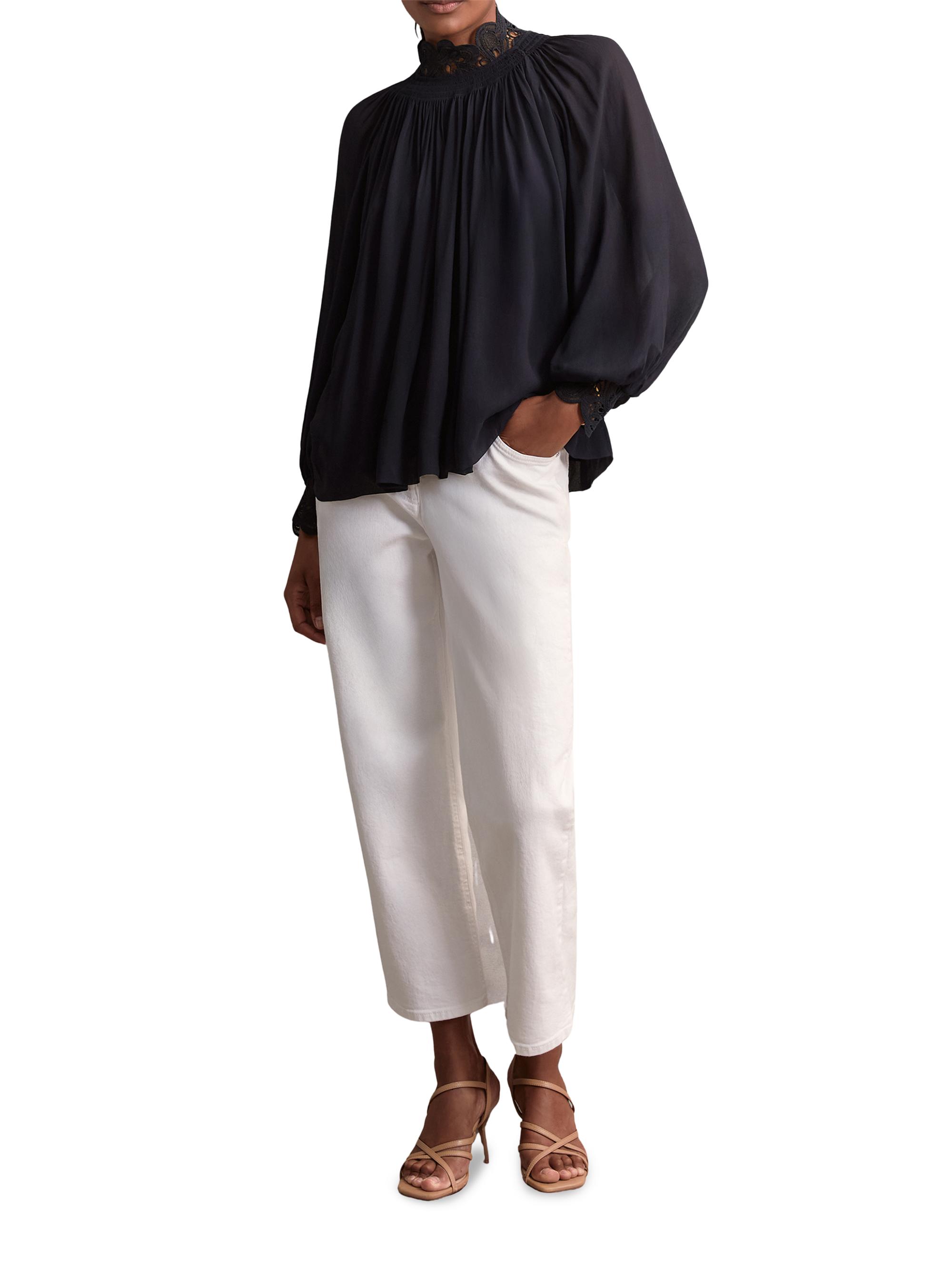 Reiss Czara Lace-Trimmed Blouse | Saks Fifth Avenue