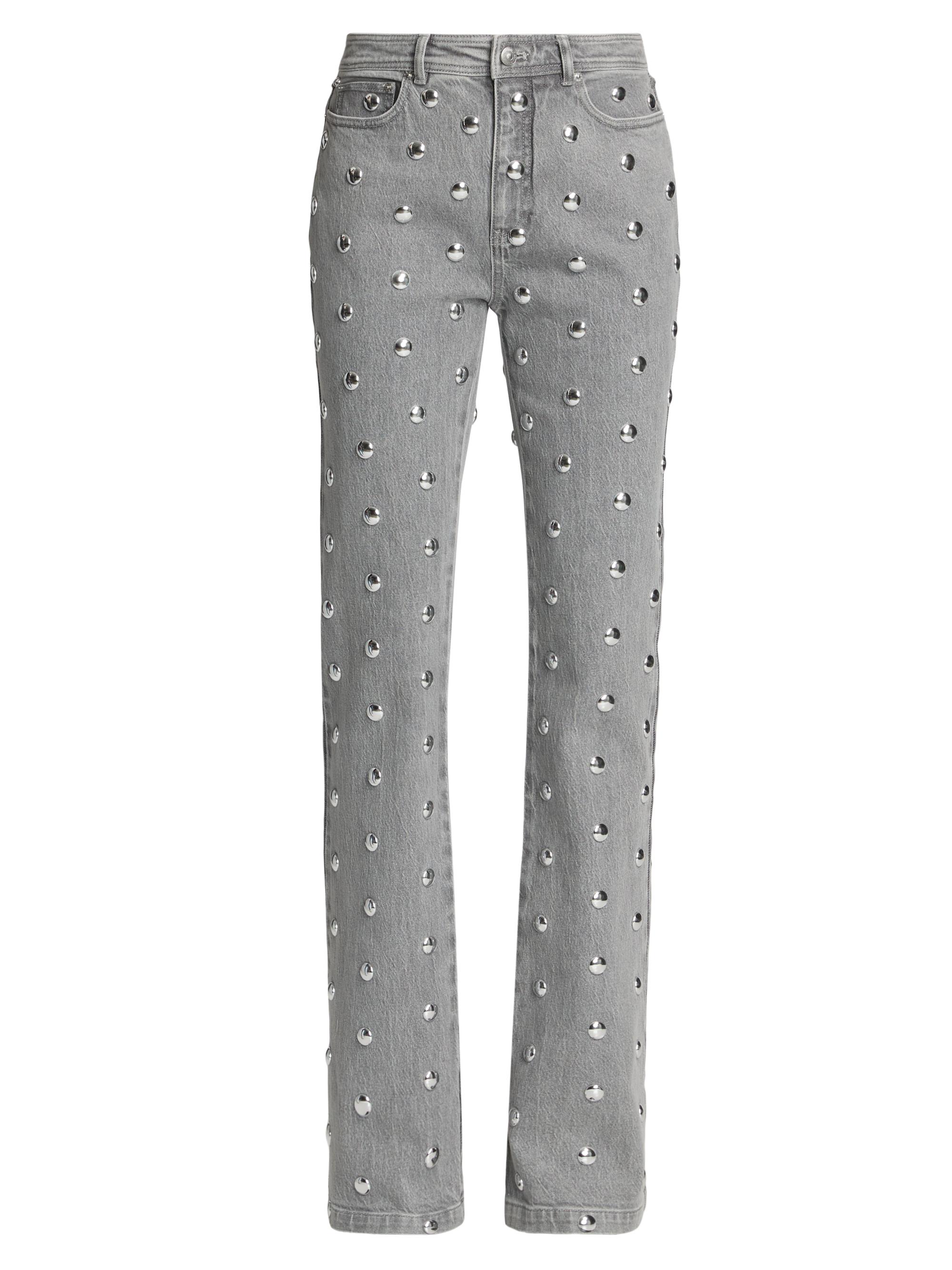 Cinq à Sept Women's Samantha Studded Boot-Cut Jeans - Lune