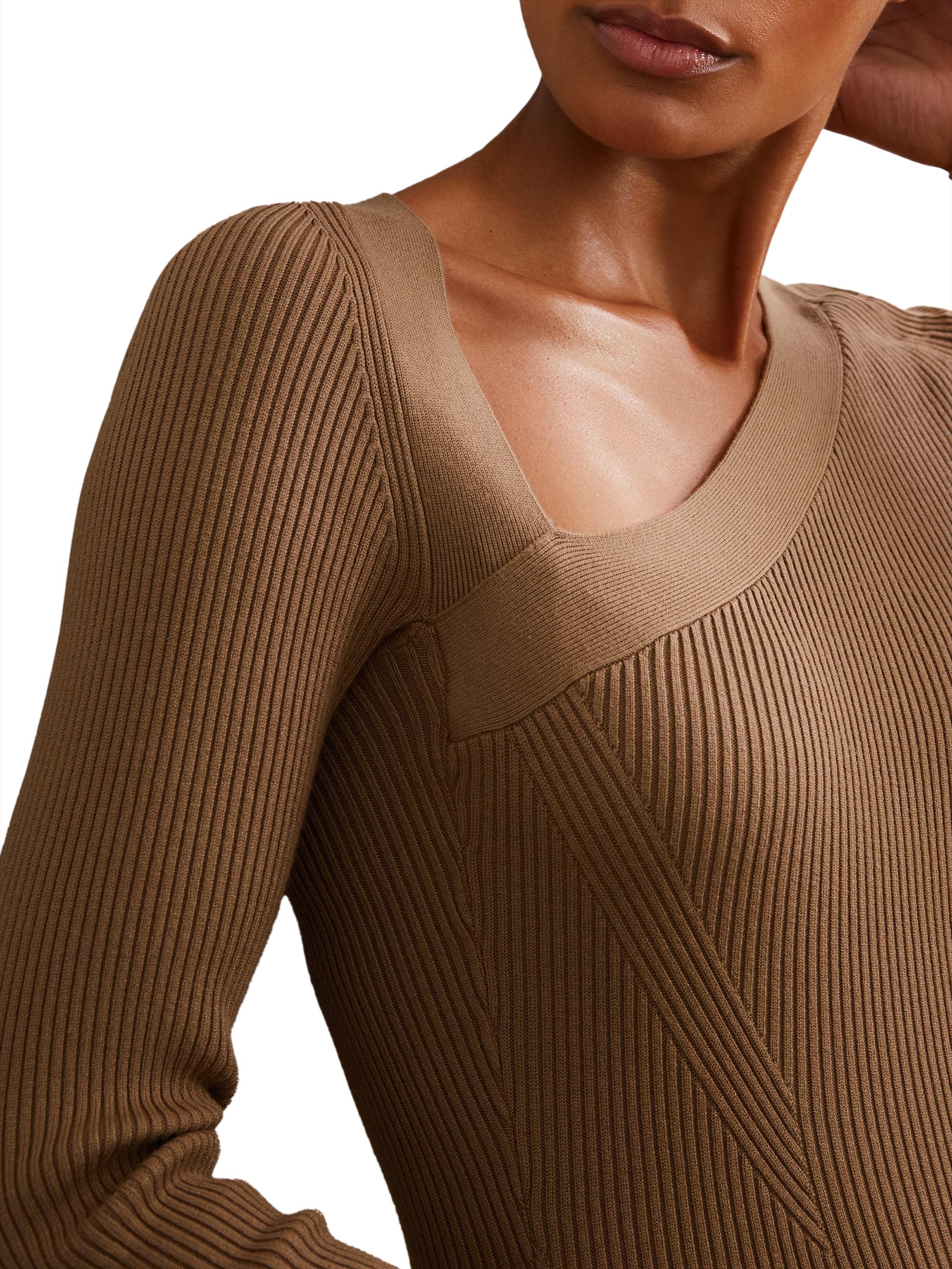 The Shishikui Rib knit leg /ブラウン Reiss Zeta Asymmetric Rib-Knit Midi-Dress | Saks Fifth Avenue