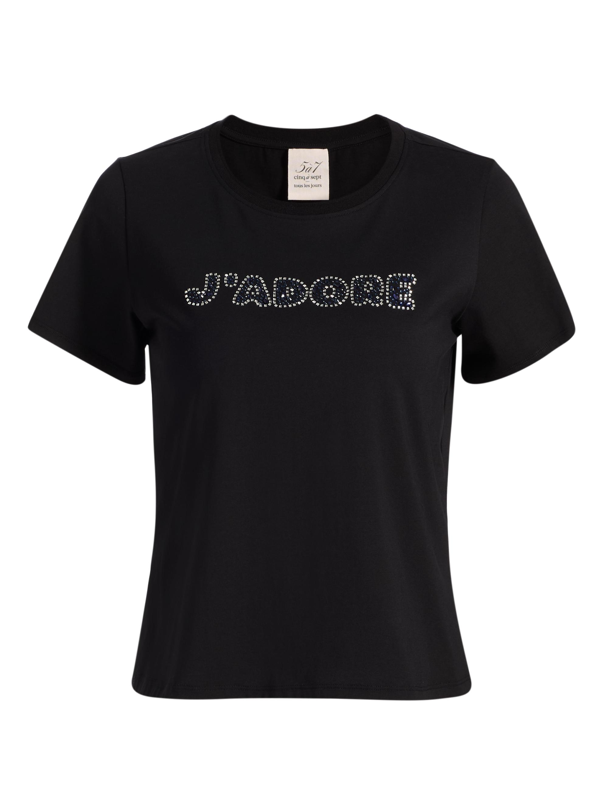 Cinq à Sept Women's J'adore Stretch-Cotton T-Shirt - Black