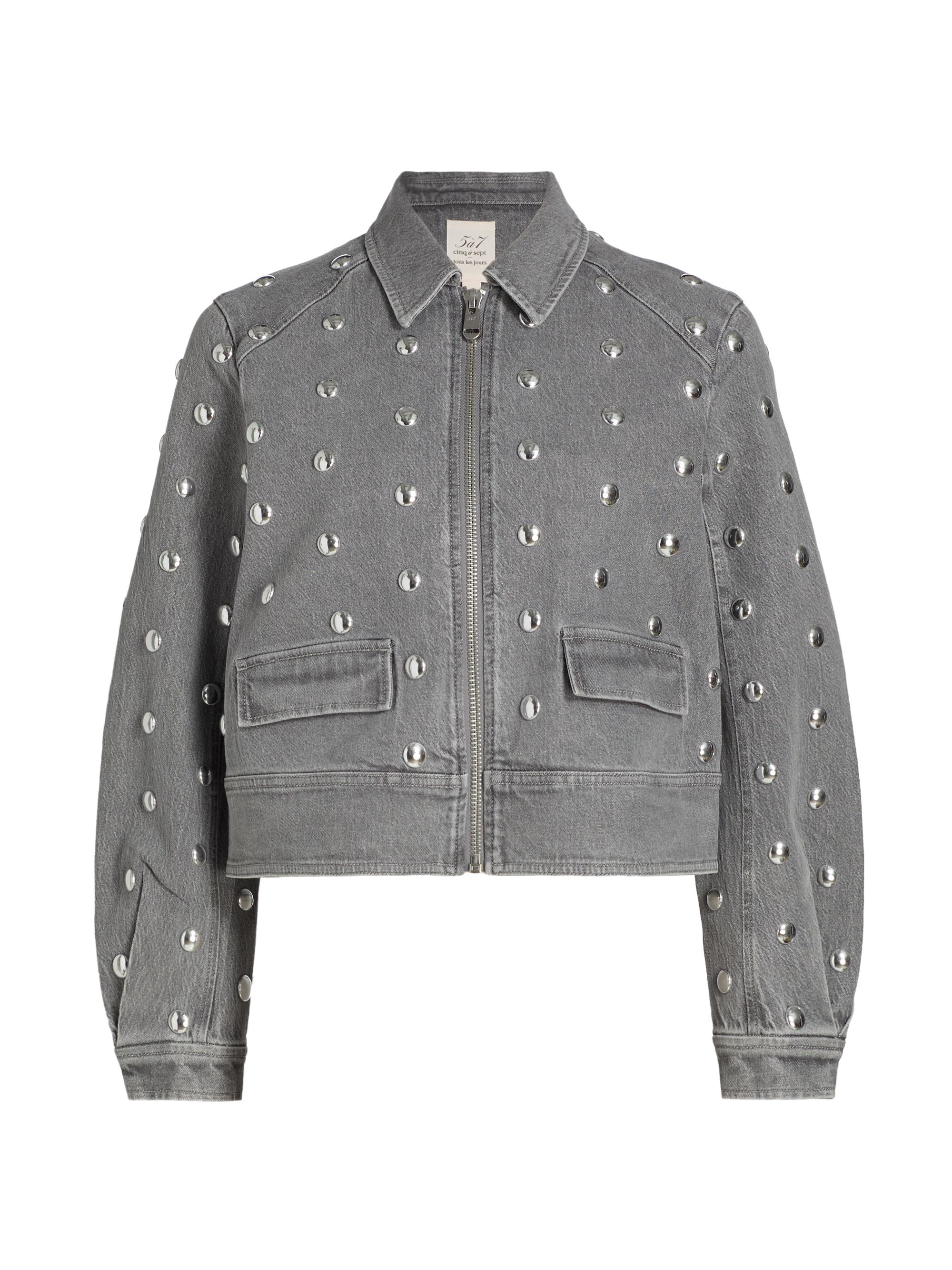 Cinq à Sept Women's Studded Denim Harriet Jacket - Lune