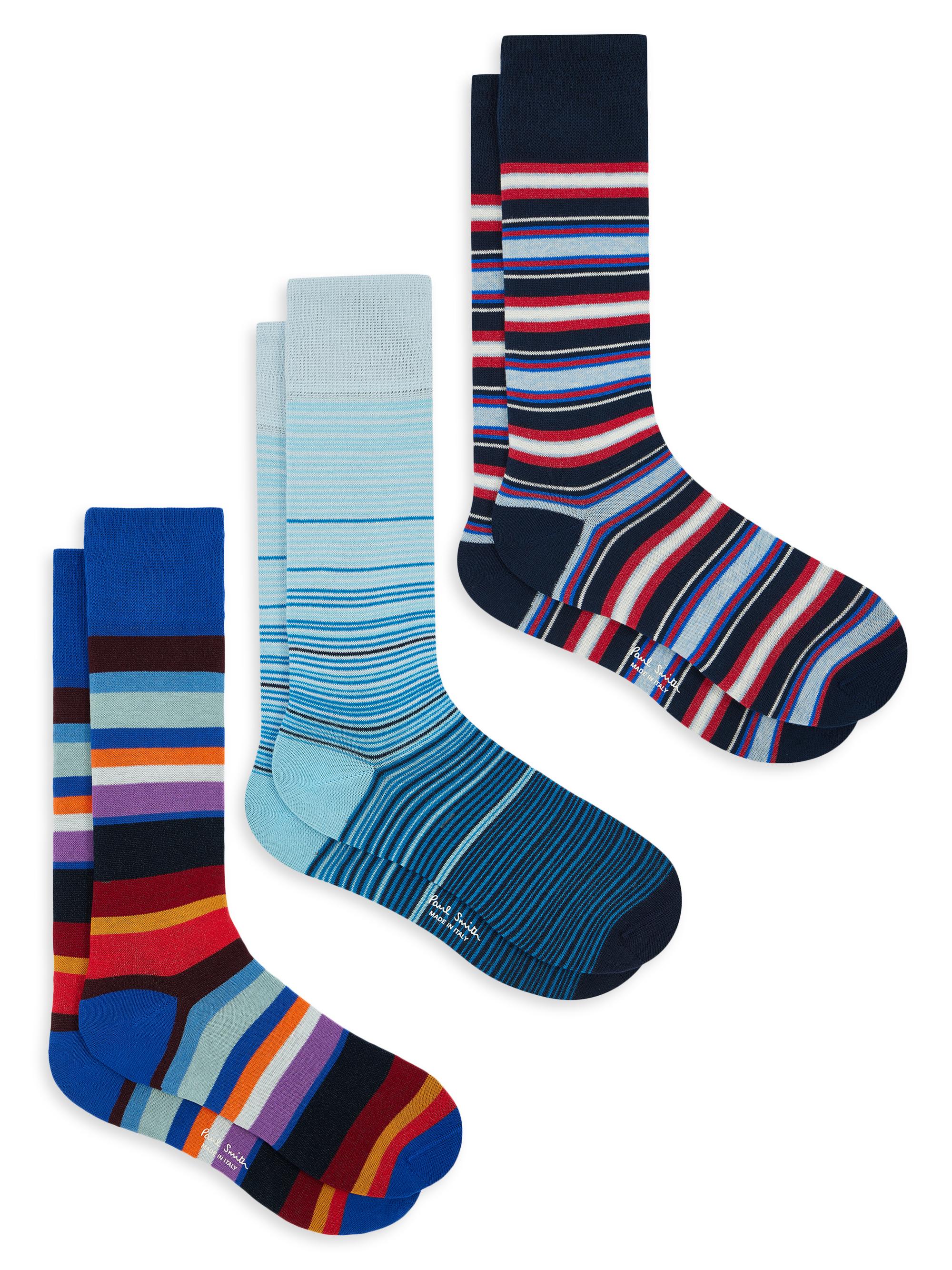 Paul Smith Men's Variety 3-Pack Striped Socks