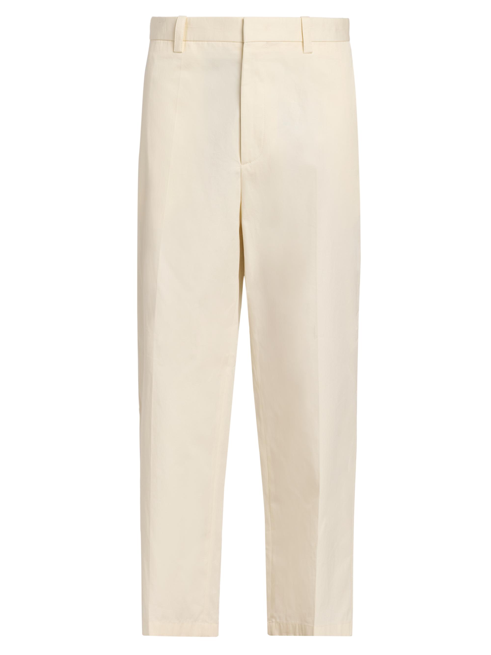 Jil Sander Men's Cotton Relaxed-Fit Straight-Leg Pants - Chalk