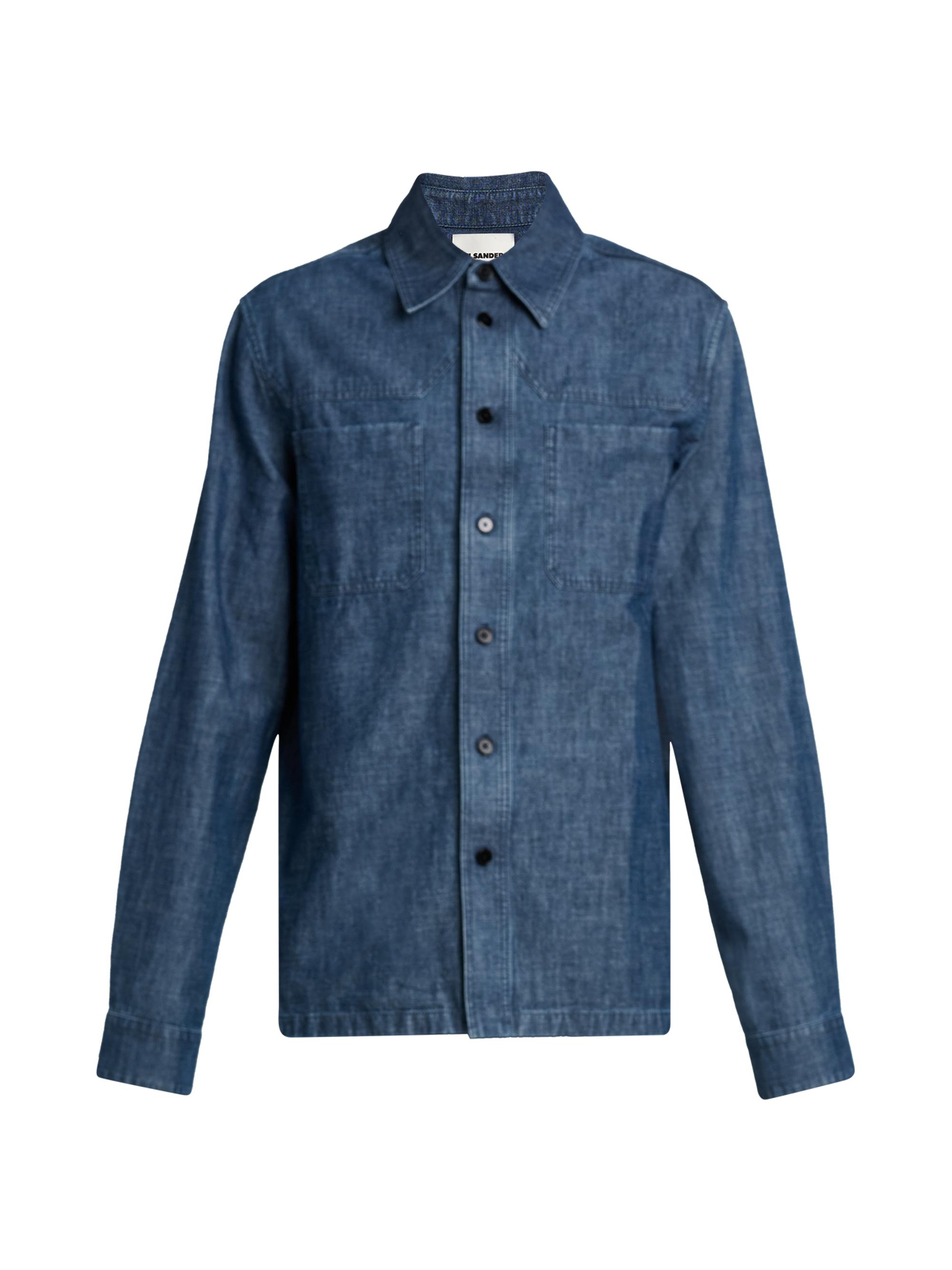 Jil Sander Men's Chambray Button-Up Shirt - Indigo