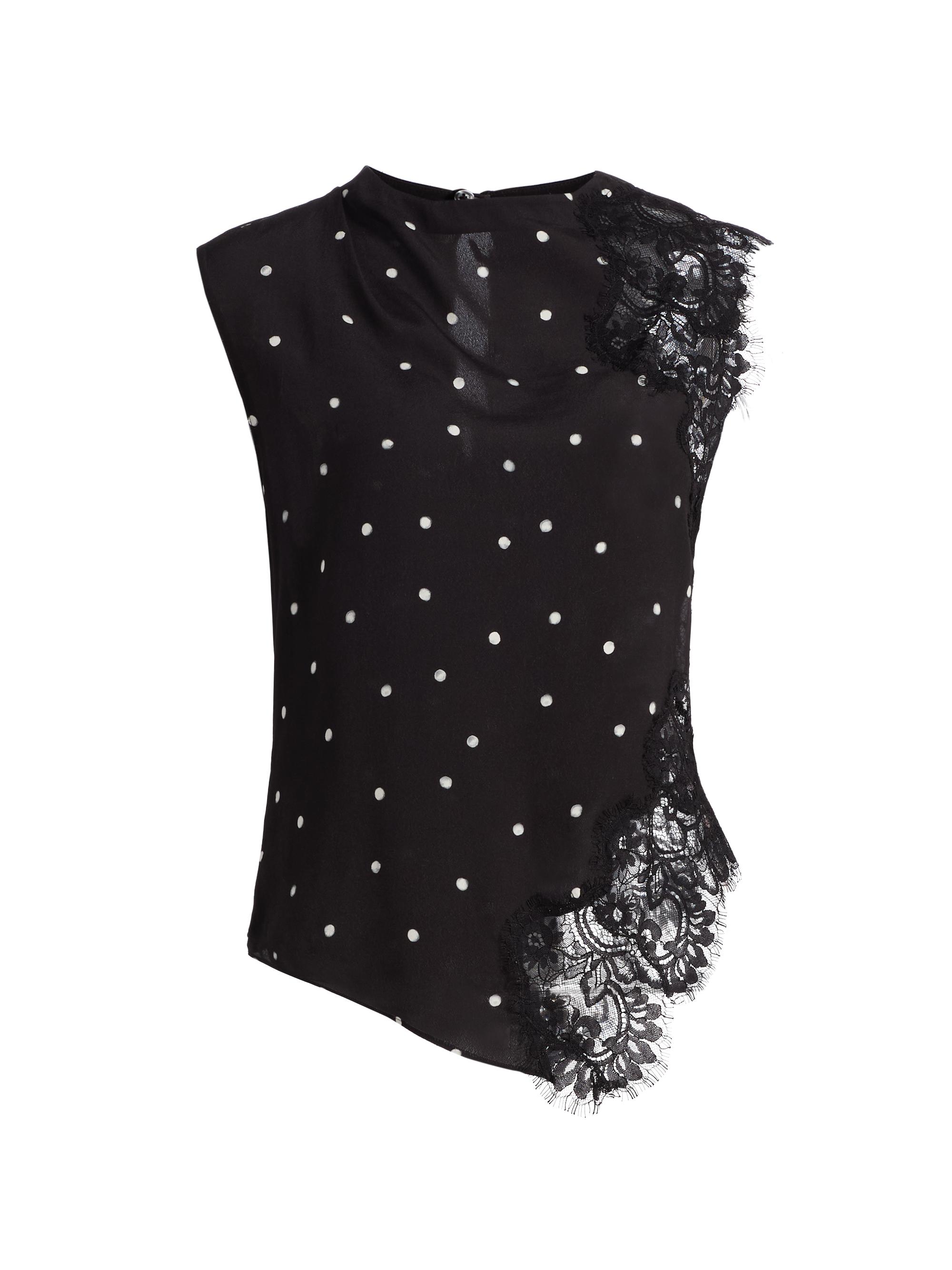A.L.C. Women's Gracie Polka Dot Lace Top - Black Cream
