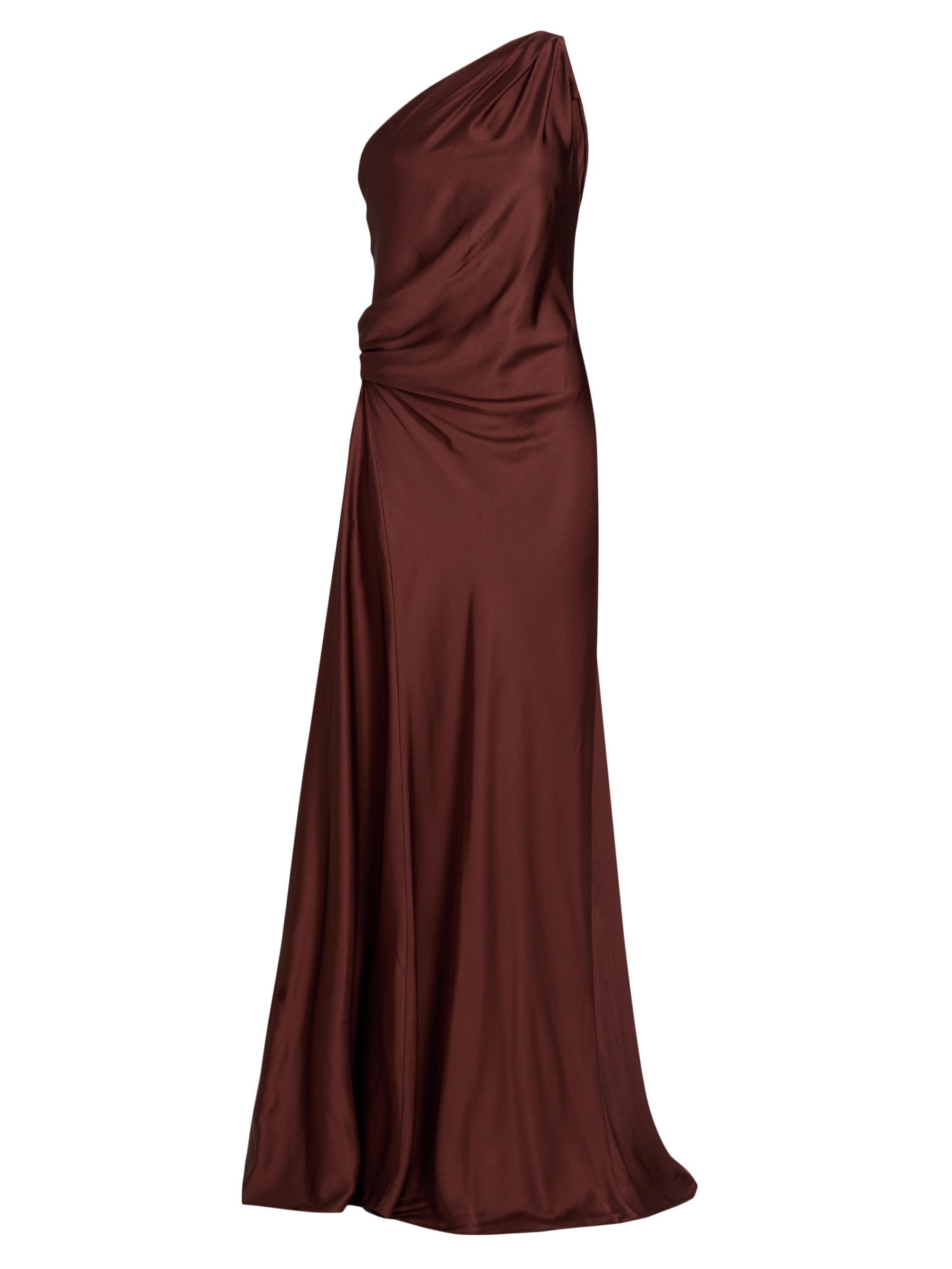 A.L.C. Women's Aster Draped Satin Gown - Black Cherry