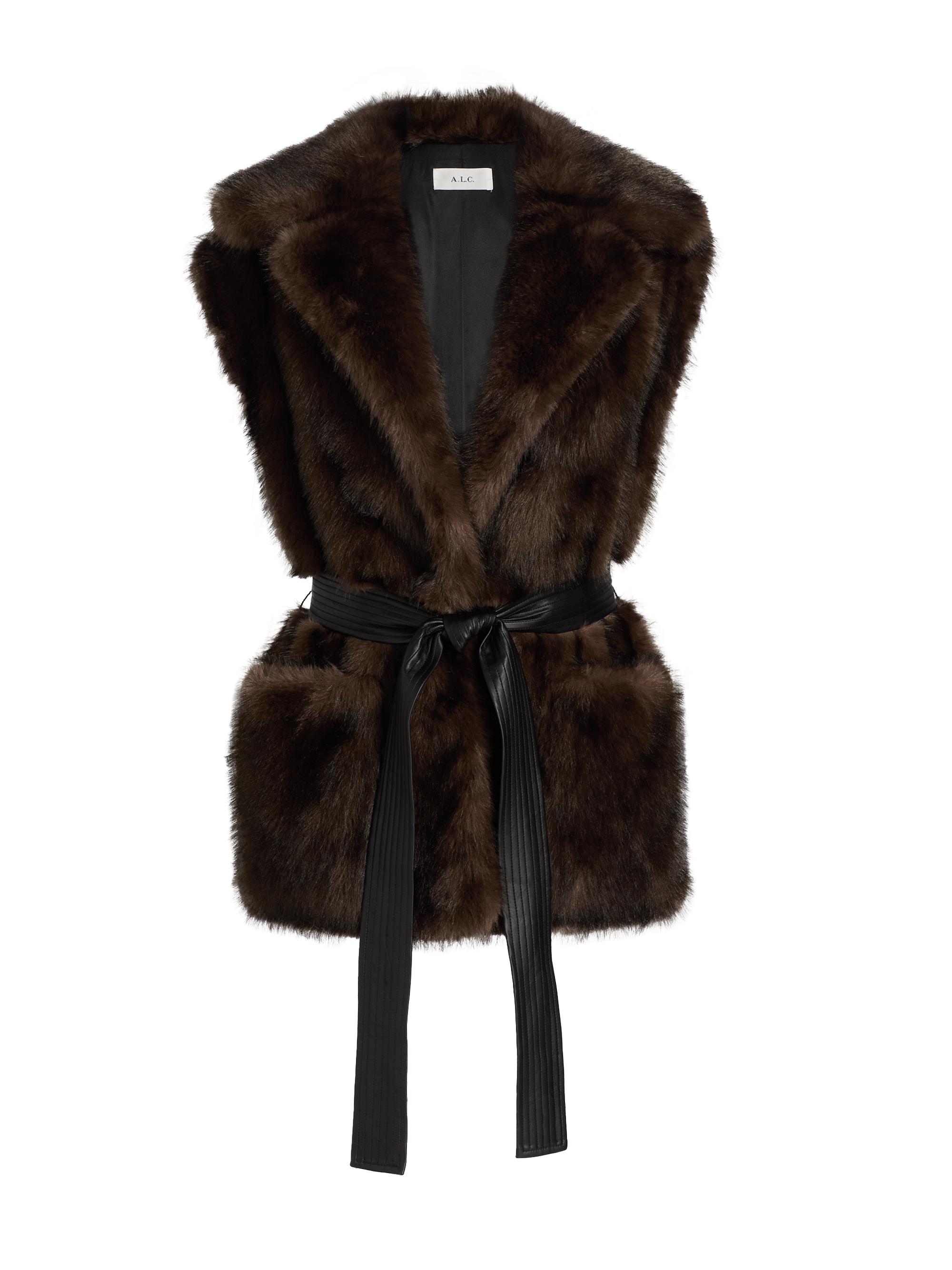 A.L.C. Devon Faux-Fur Tie-Waist Vest | Saks Fifth Avenue