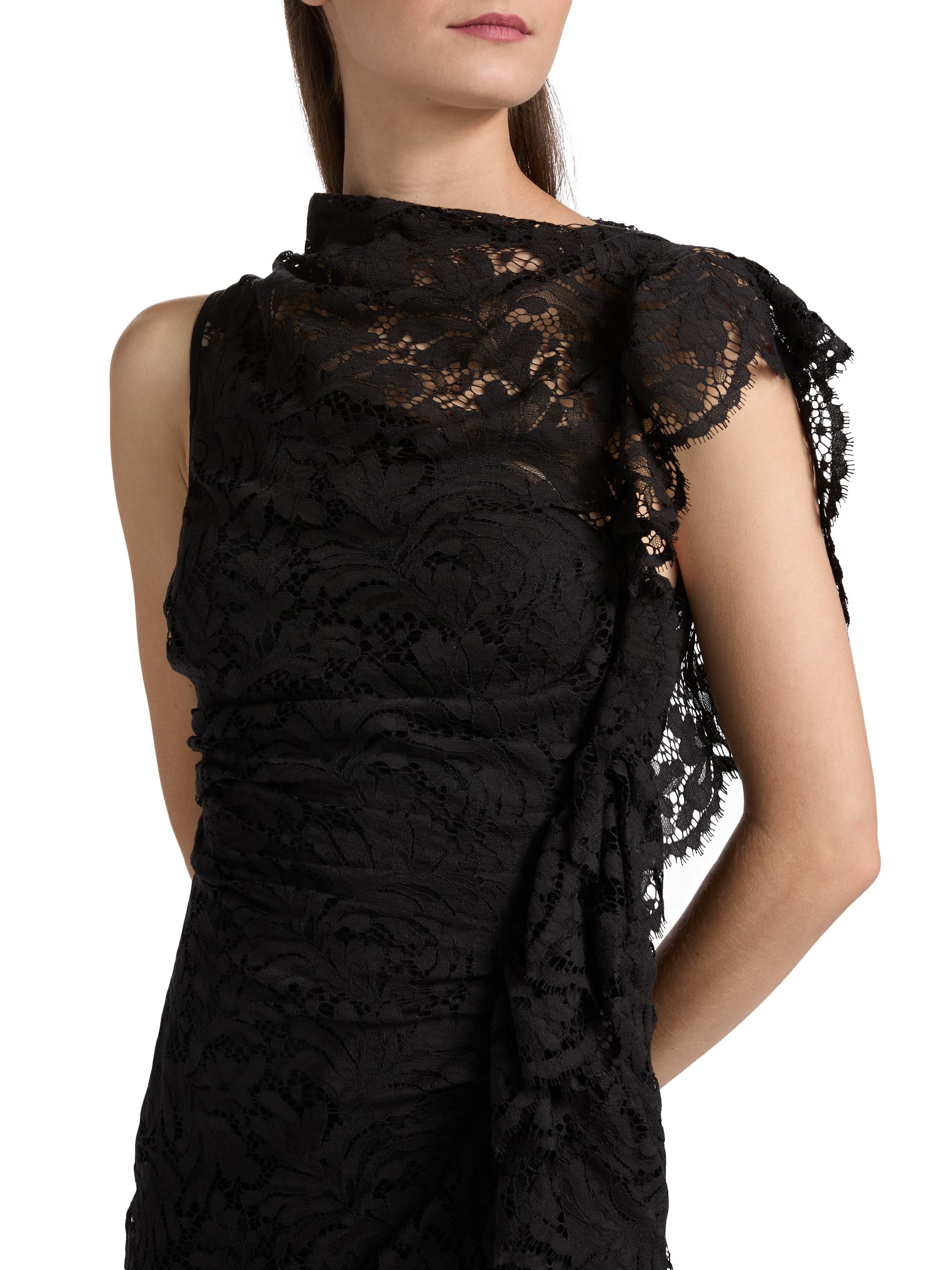 A.L.C. Women's Astrid Lace Midi Dress in Black, Size 00