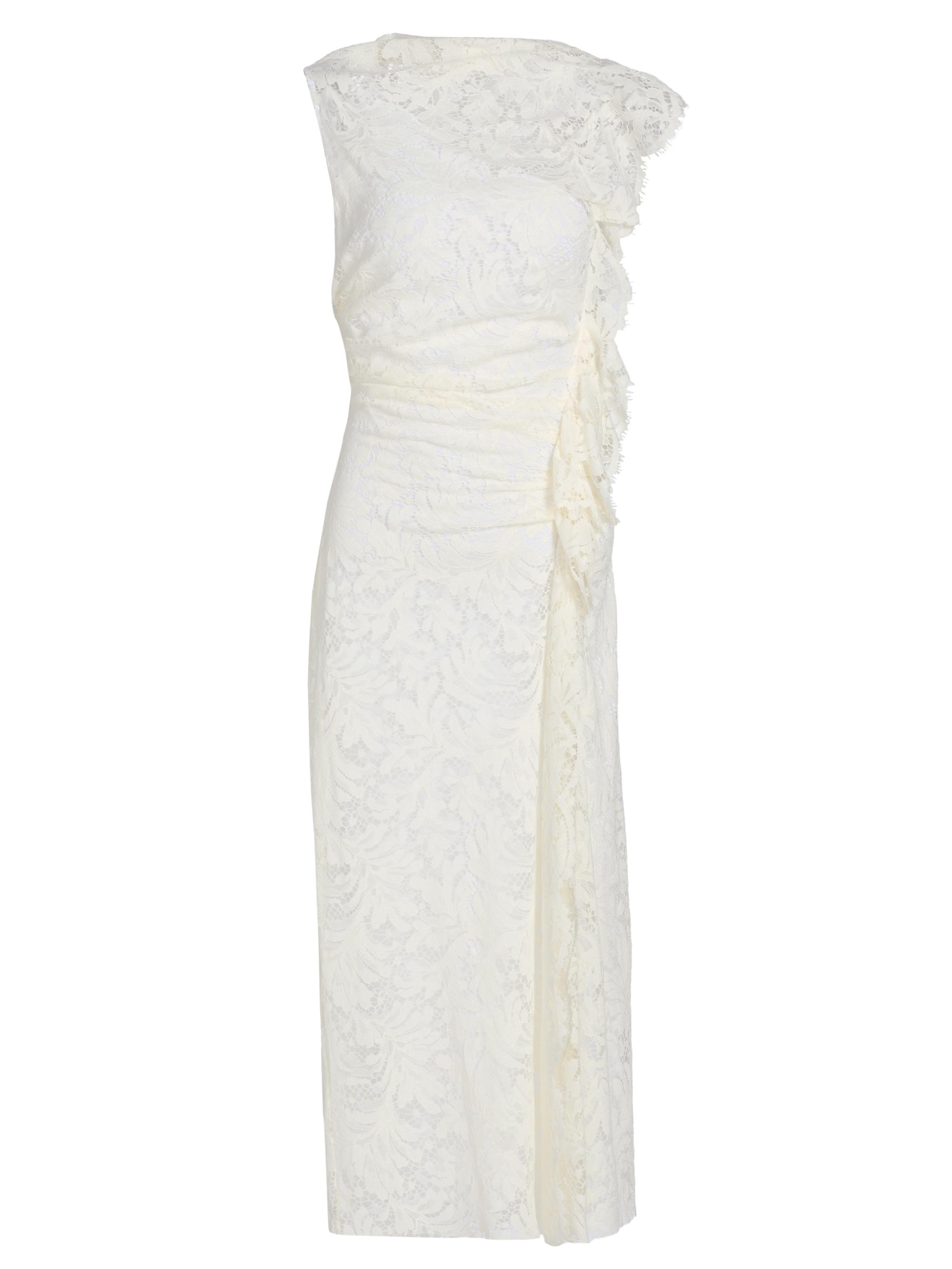 A.L.C. Women's Astrid Lace Ruched Midi-Dress - Ecru