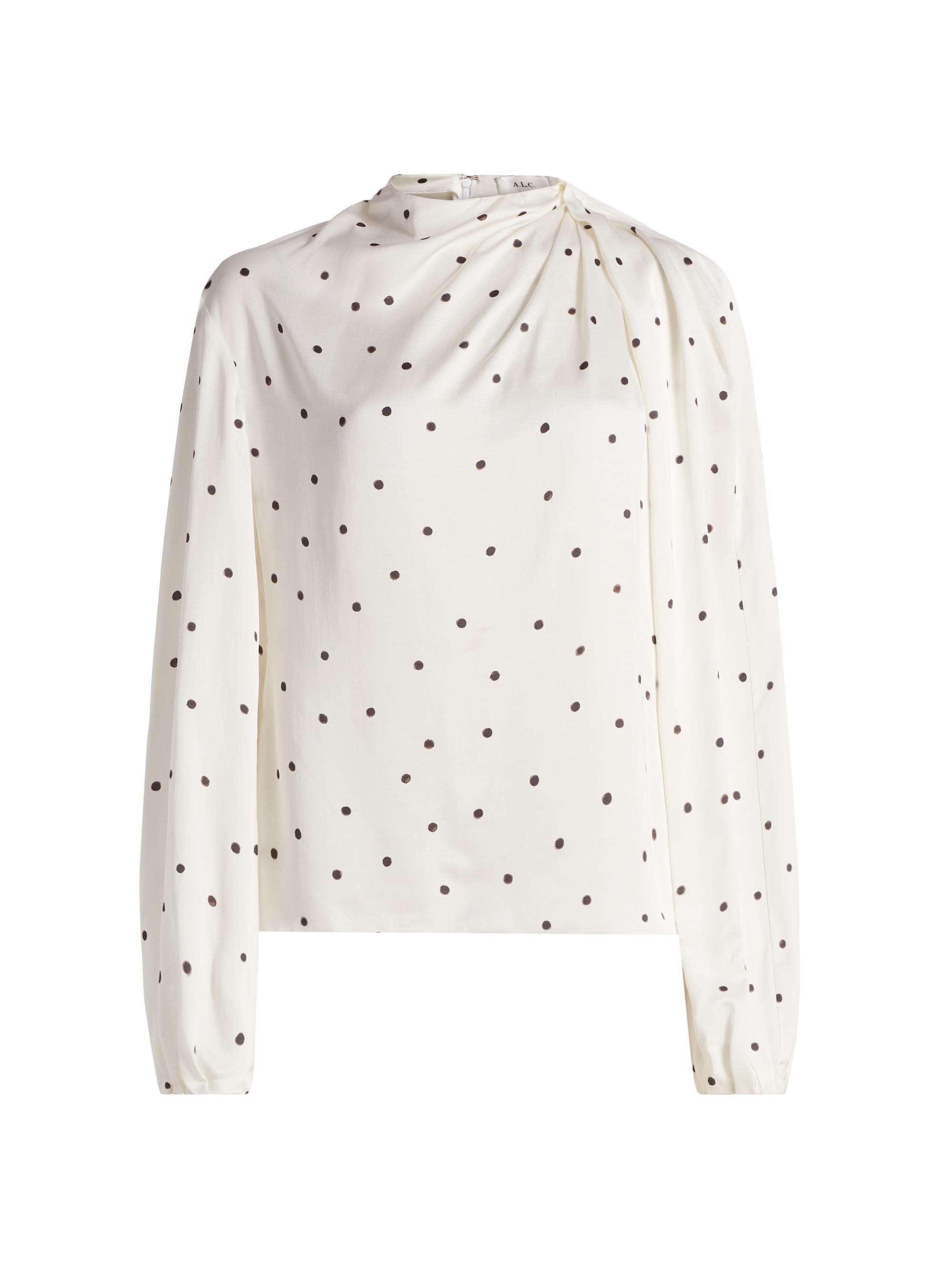 A.L.C. Women's Blaire Polka Dot Blouse - Cream Black