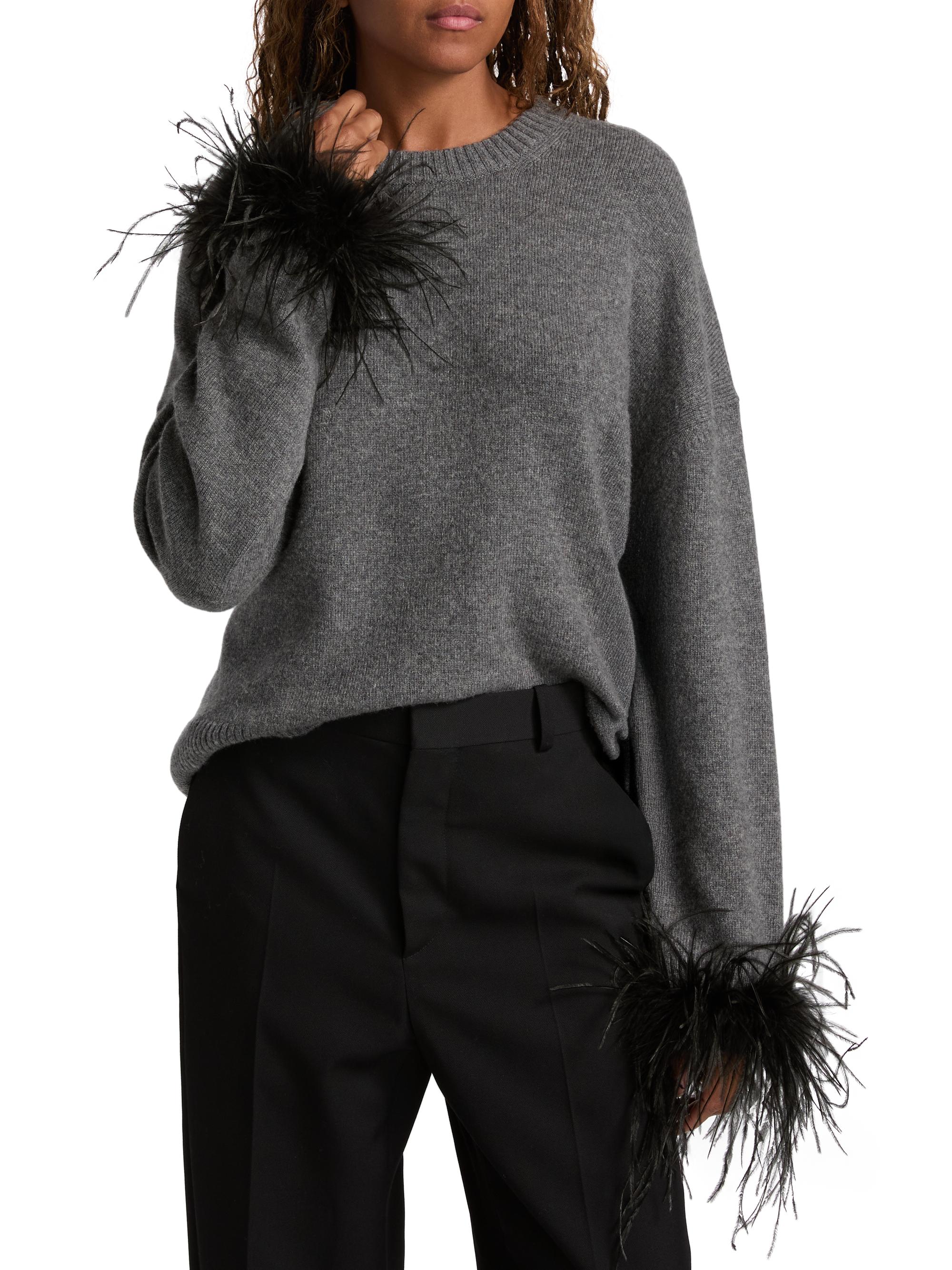 A.L.C. Wilda Feather-Cuff Sweater | Saks Fifth Avenue