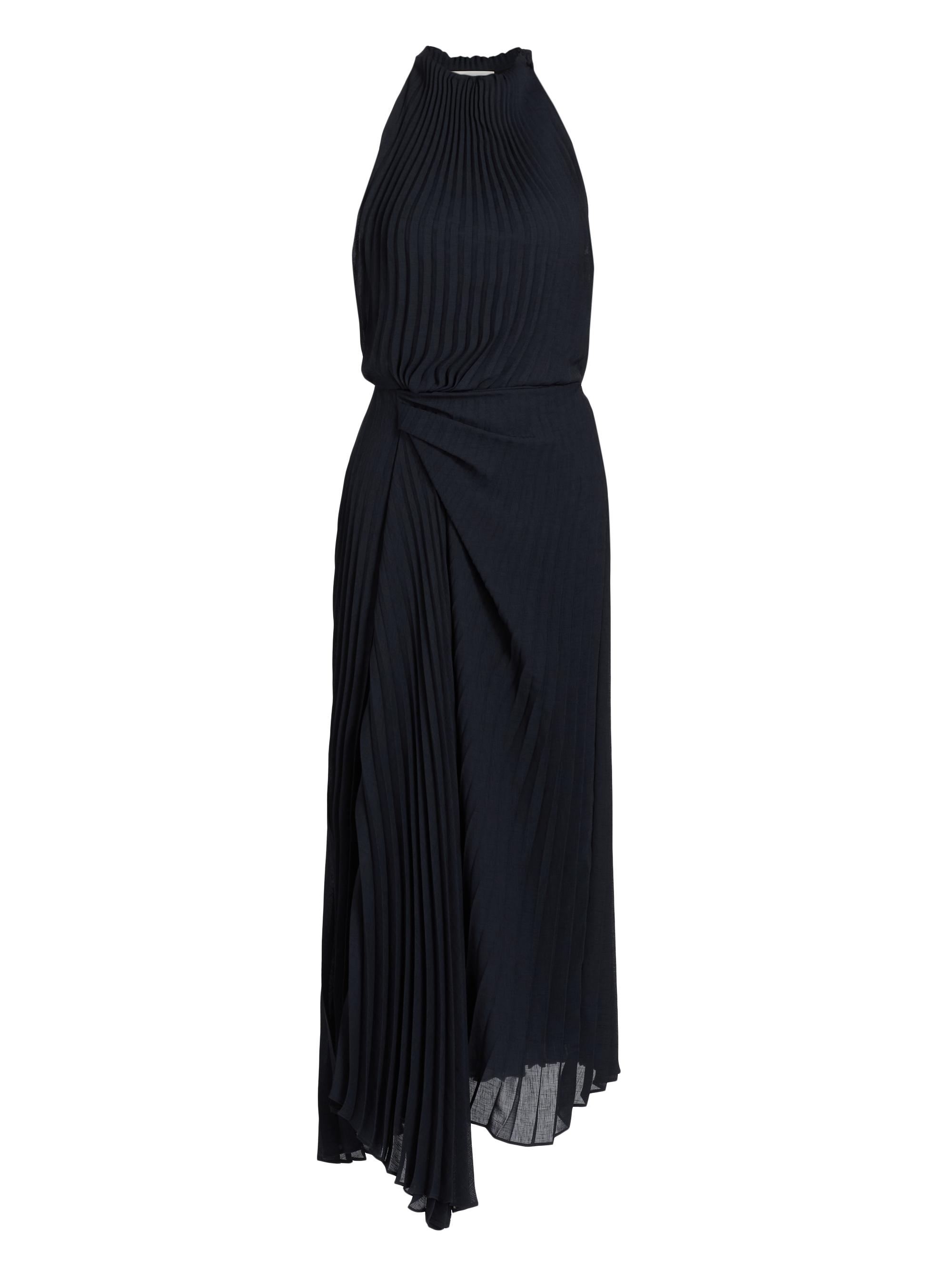 A.L.C. Women's Simona Pleated Asymmetric Dress - Deep Navy